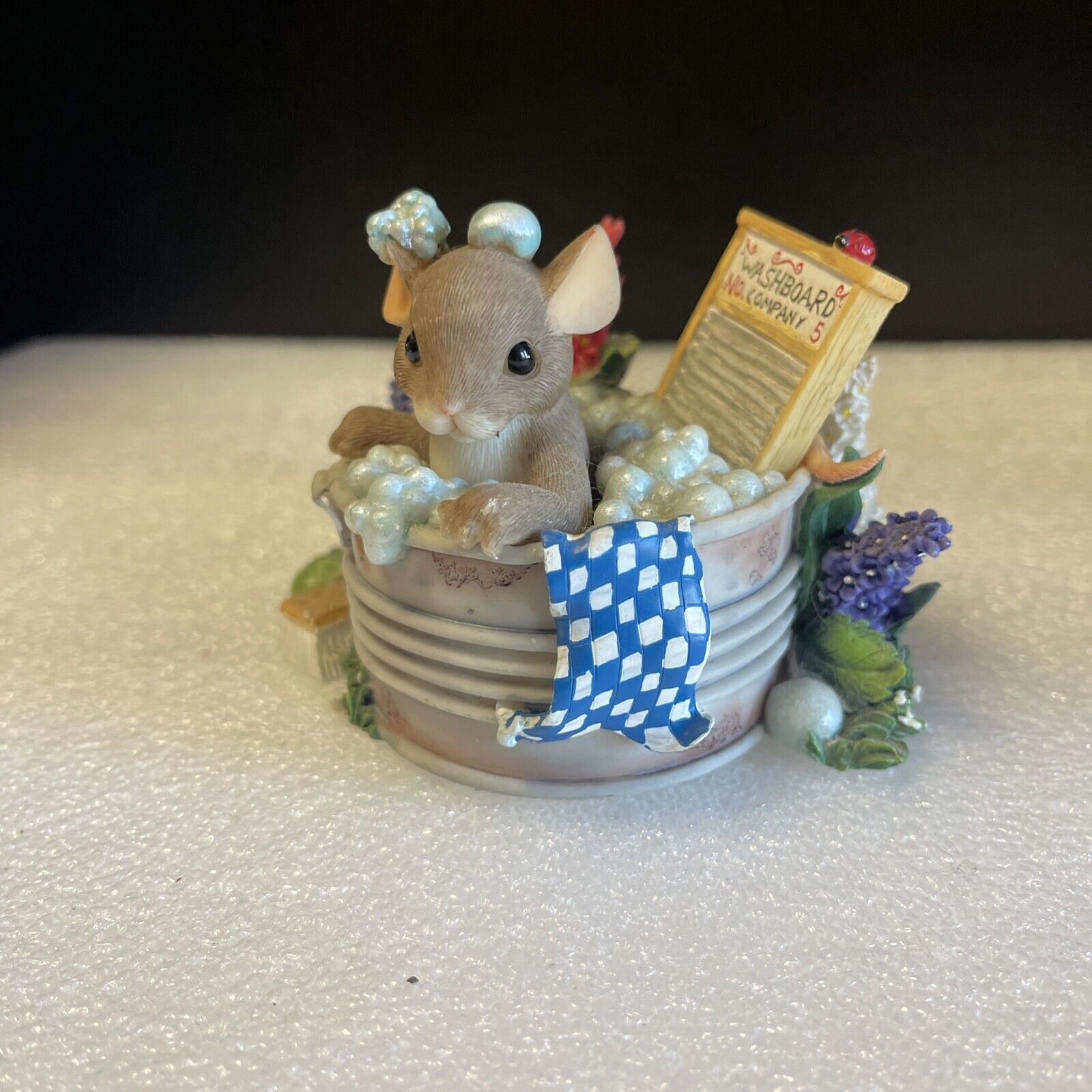 Charming Tails “Good Clean Fun” Bath Time – Flowers – Fitz & Floyd Washboard