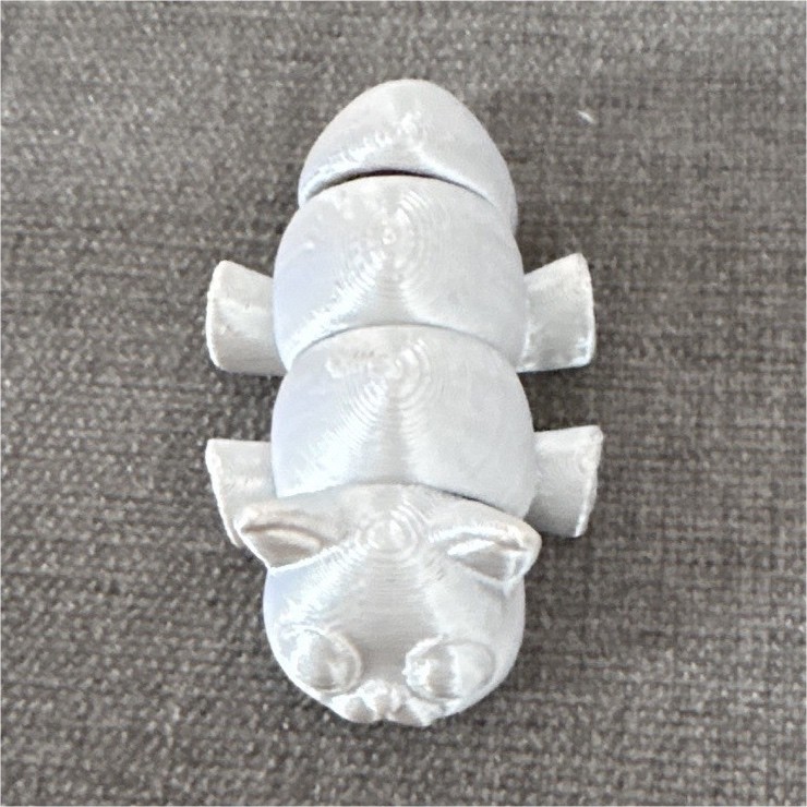 Silver Matte Articulated Animal Head Figurine Plastic Sculpture