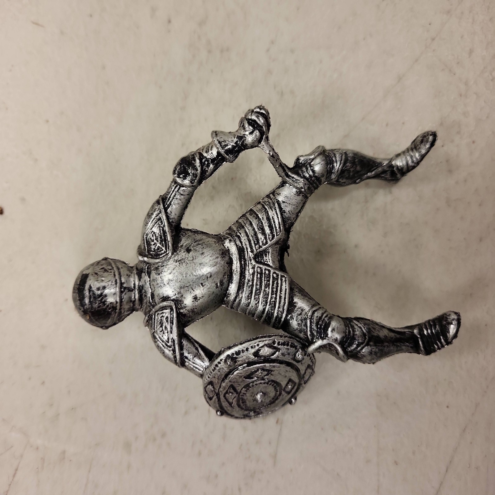 Vintage Metal Knight Figurine Hong Kong Medieval Armor Soldier Figure Toy