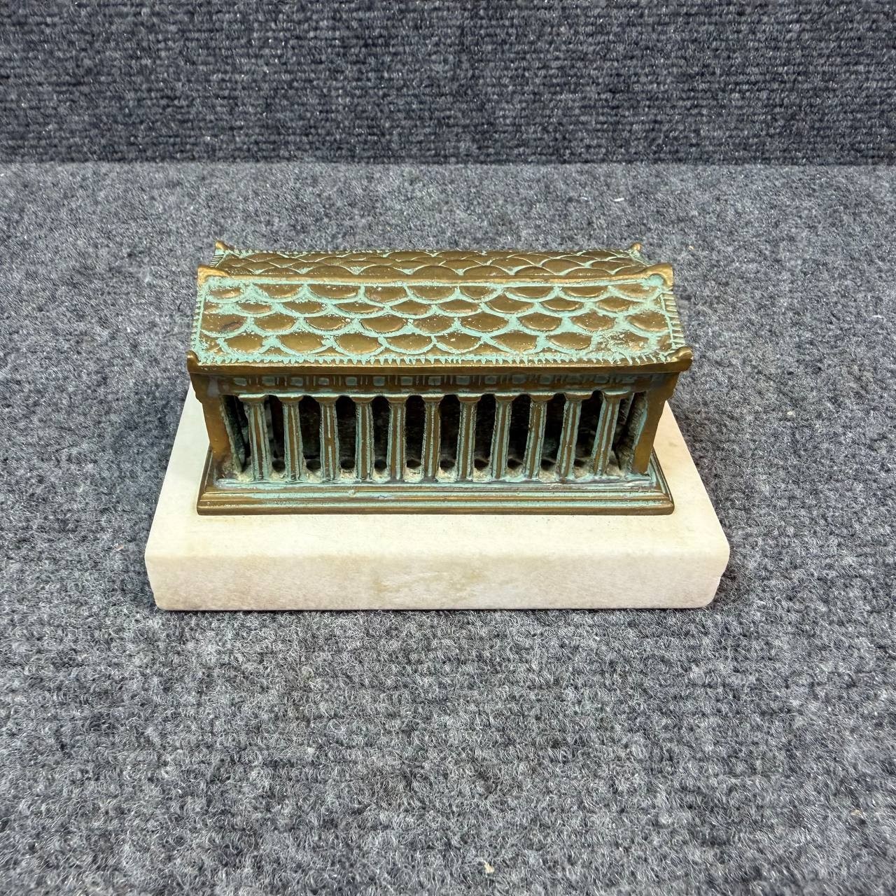 Bronze Pantheon Temple Sculpture Greece Marble Base Statue 2.50 lb