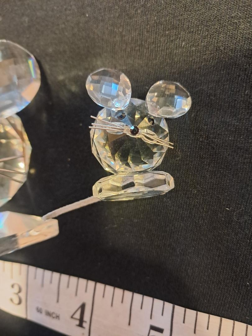 Swarovski Crystal Mouse with Metal Tails Small, Medium – set of 2