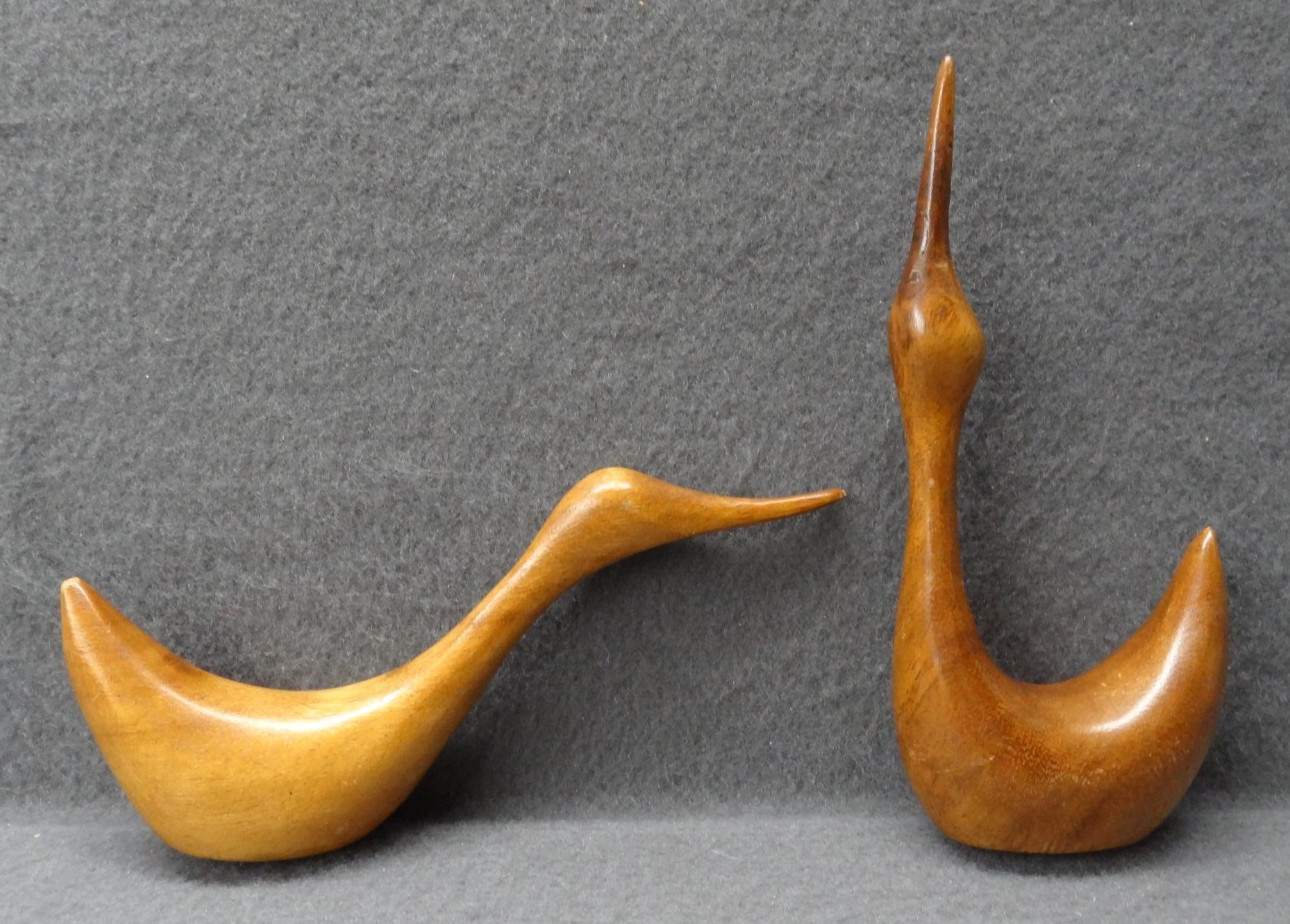 Carabao Brand 7.5″ Carved Wooden Duck Goose Geese Figurine MCM VTG Philippines
