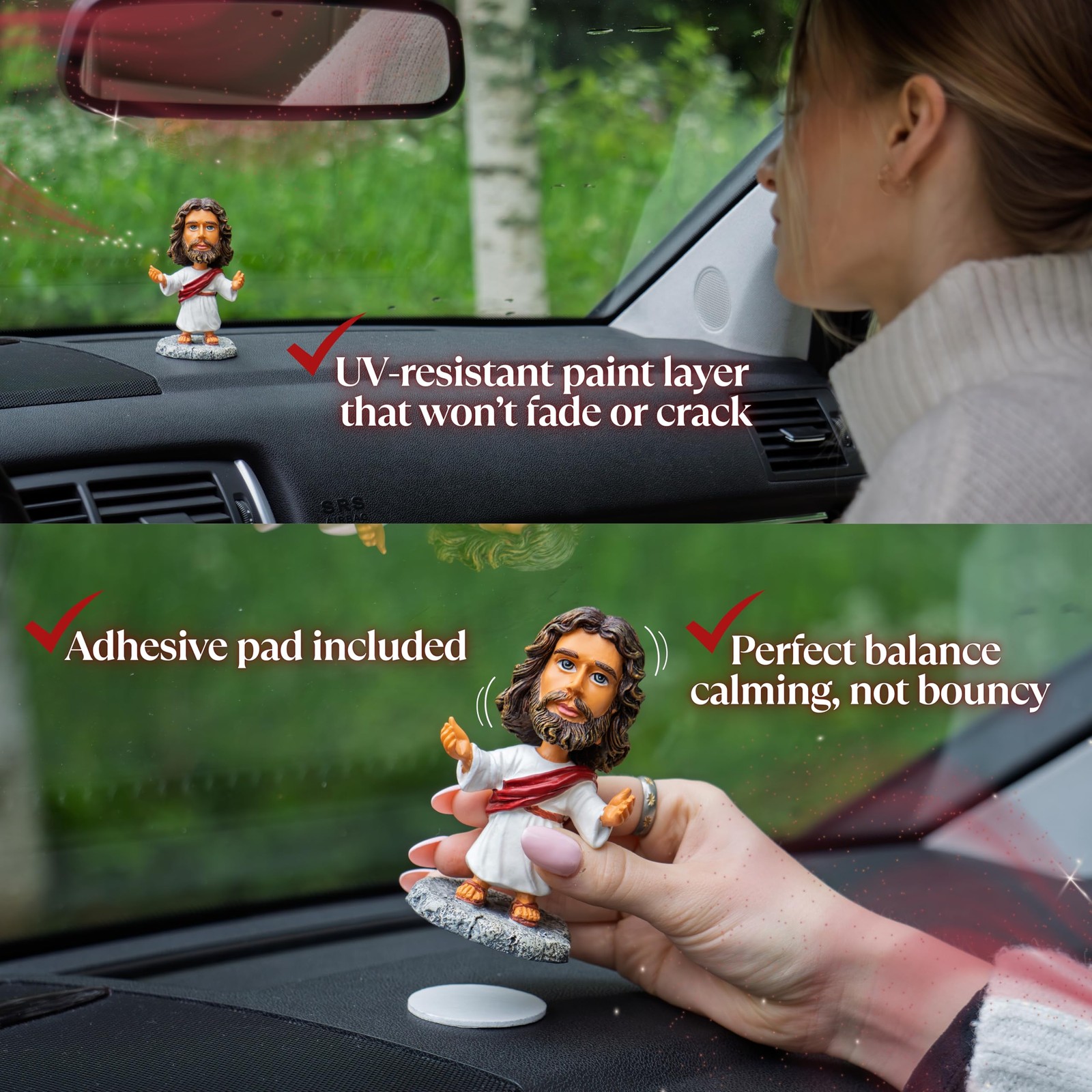 Jesus Bobblehead | Dashboard Jesus for Car with Durable Resin Construction fo…