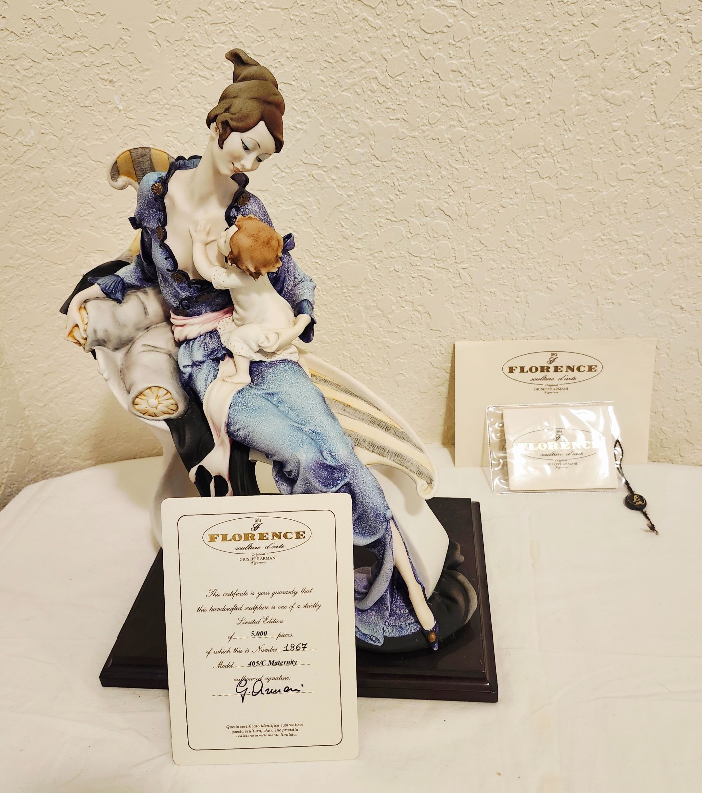 Vintage 1997 Limited Edition Giuseppe Armani Mother Child Maternity Certificate