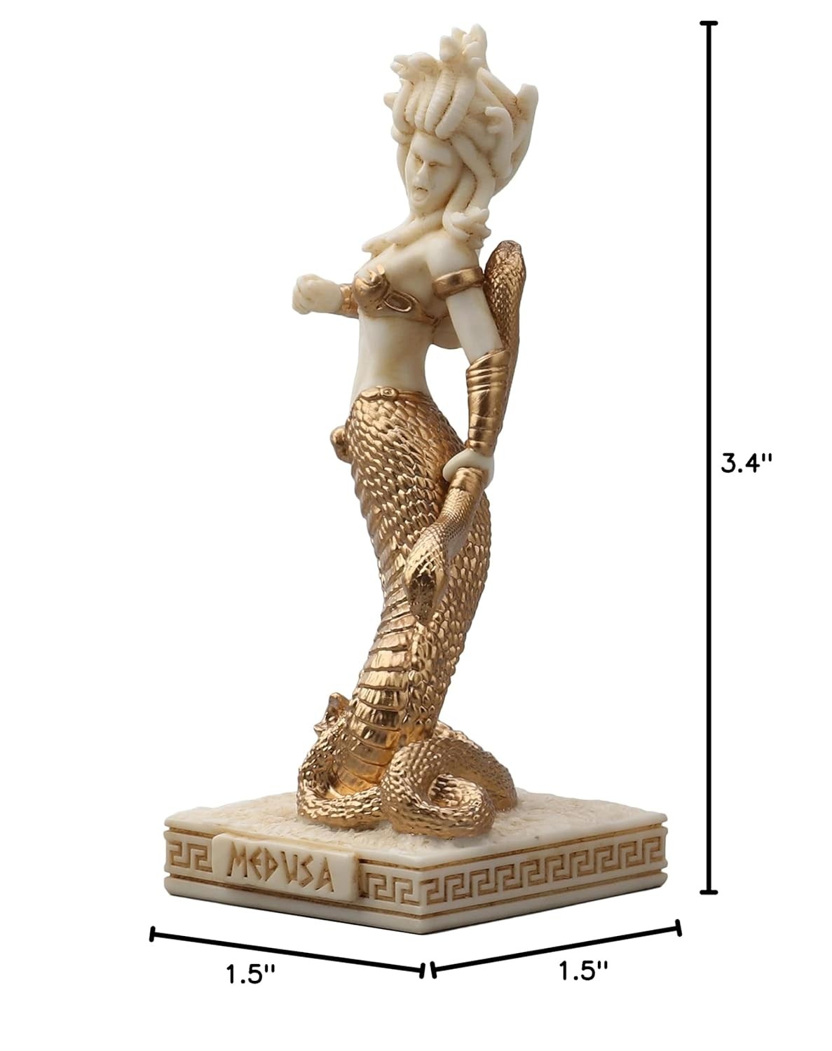 Veronese Design 3 1/2 Medusa The Gorgon Resin Miniature Figurine White Gold Fini