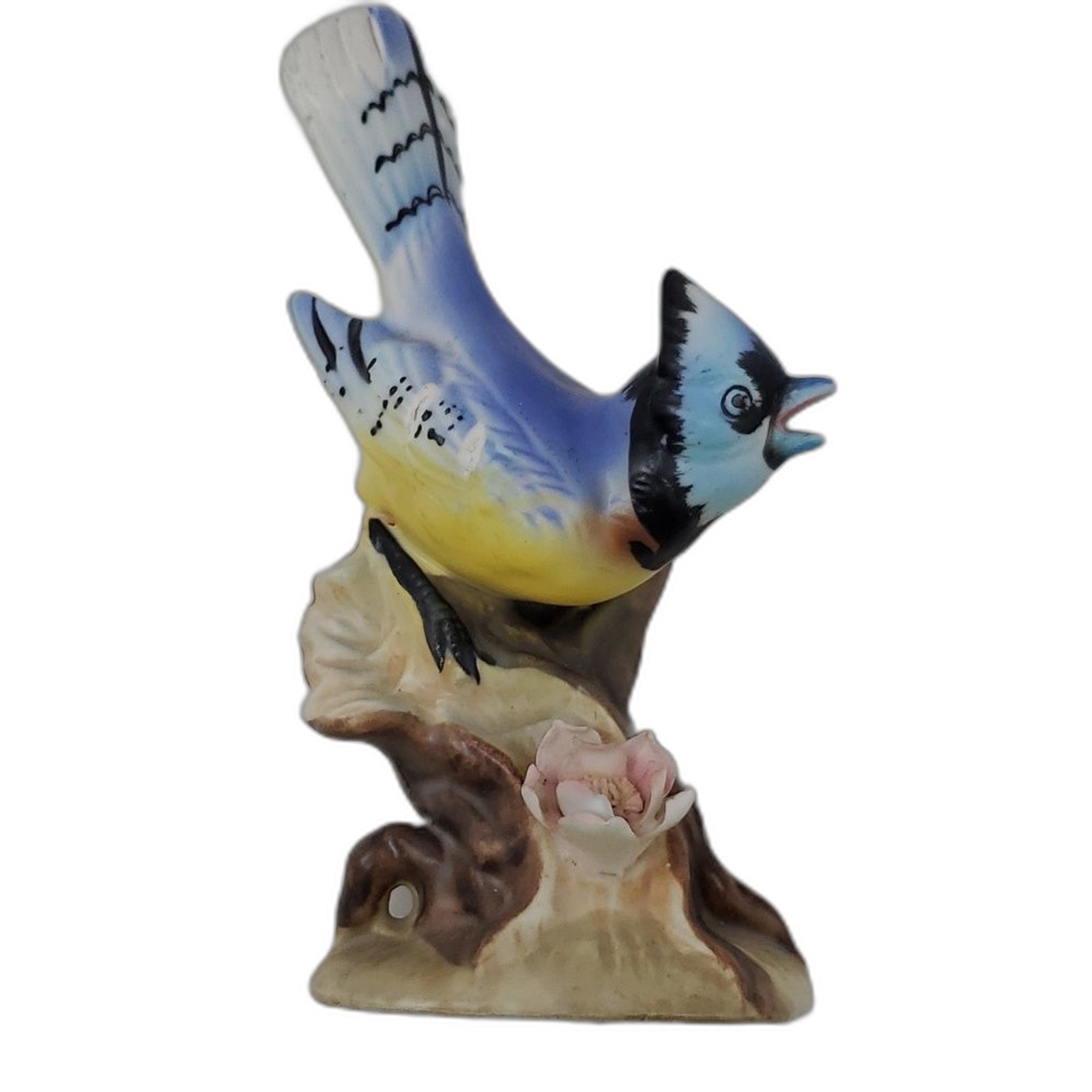 Hand-Painted Blue Jay and Yellow Bird Figurine Japan
