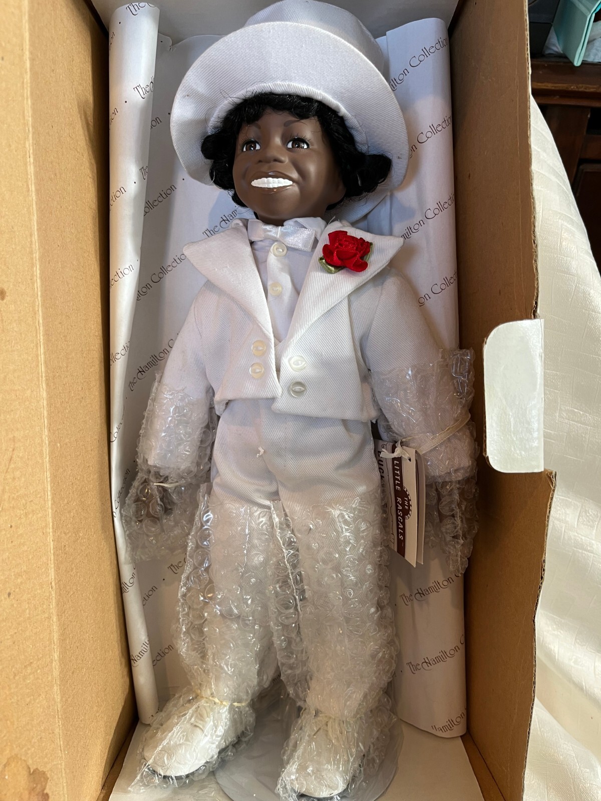 King World Little Rascals Buckwheat King of Swing Porcelain Doll 15″ Ethnic