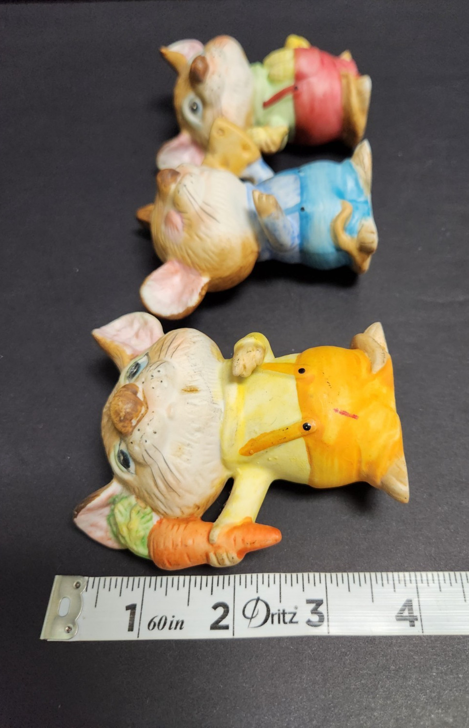 VTG Kitchen Mice 3.5″ Country Mice Holding Food Corn Carrot Cheese 5601 Homco