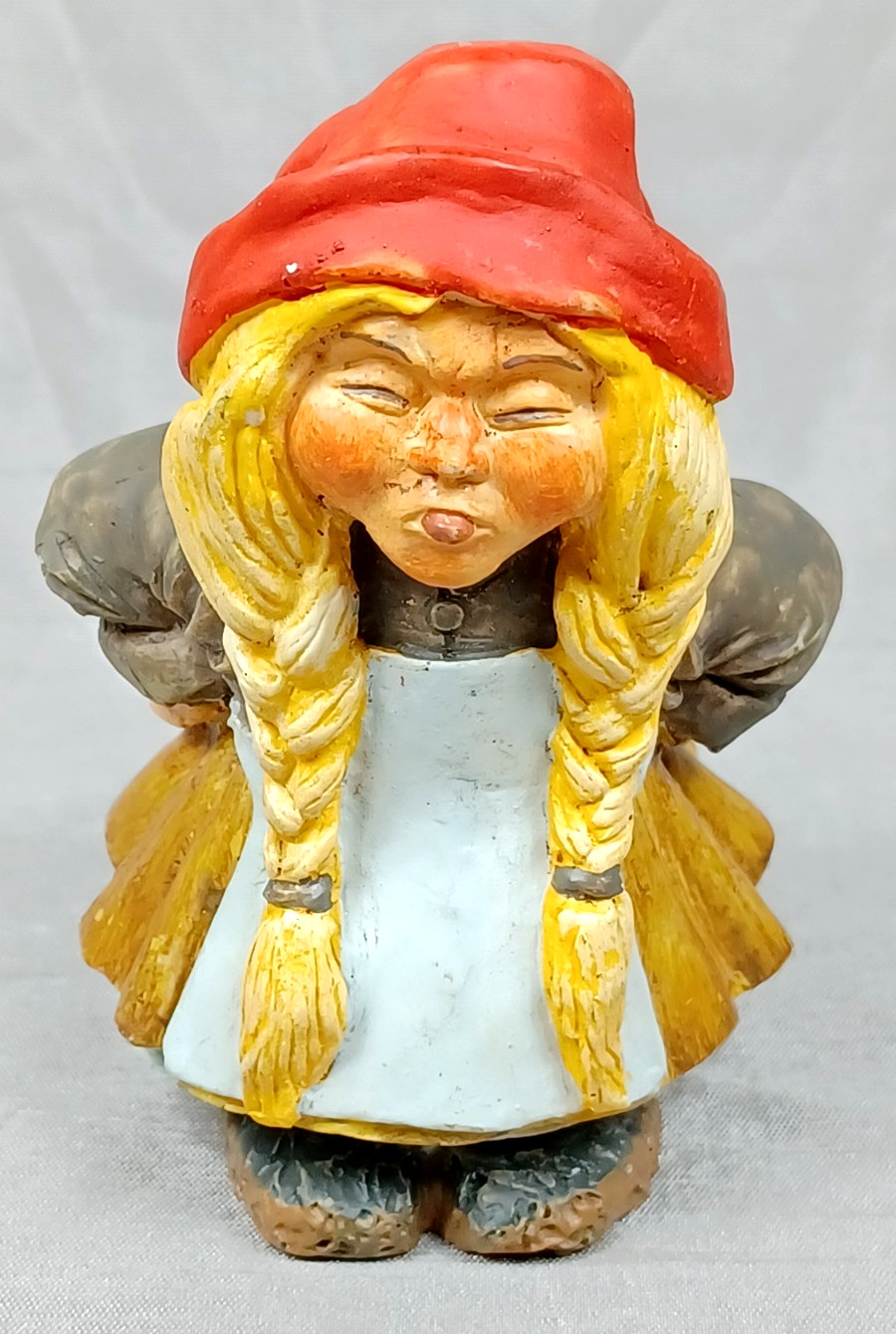Norwegian Girl Figurine Tongue Out Blond 4 Inch Resin Norway Candy Designs
