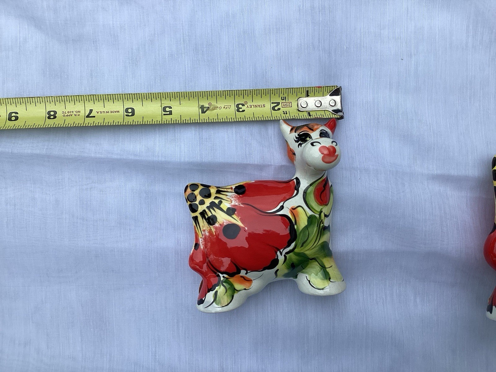 Turov Multicolor Abstract Ceramic Cow Figurine Animal Sculpture Signed 2 Cows
