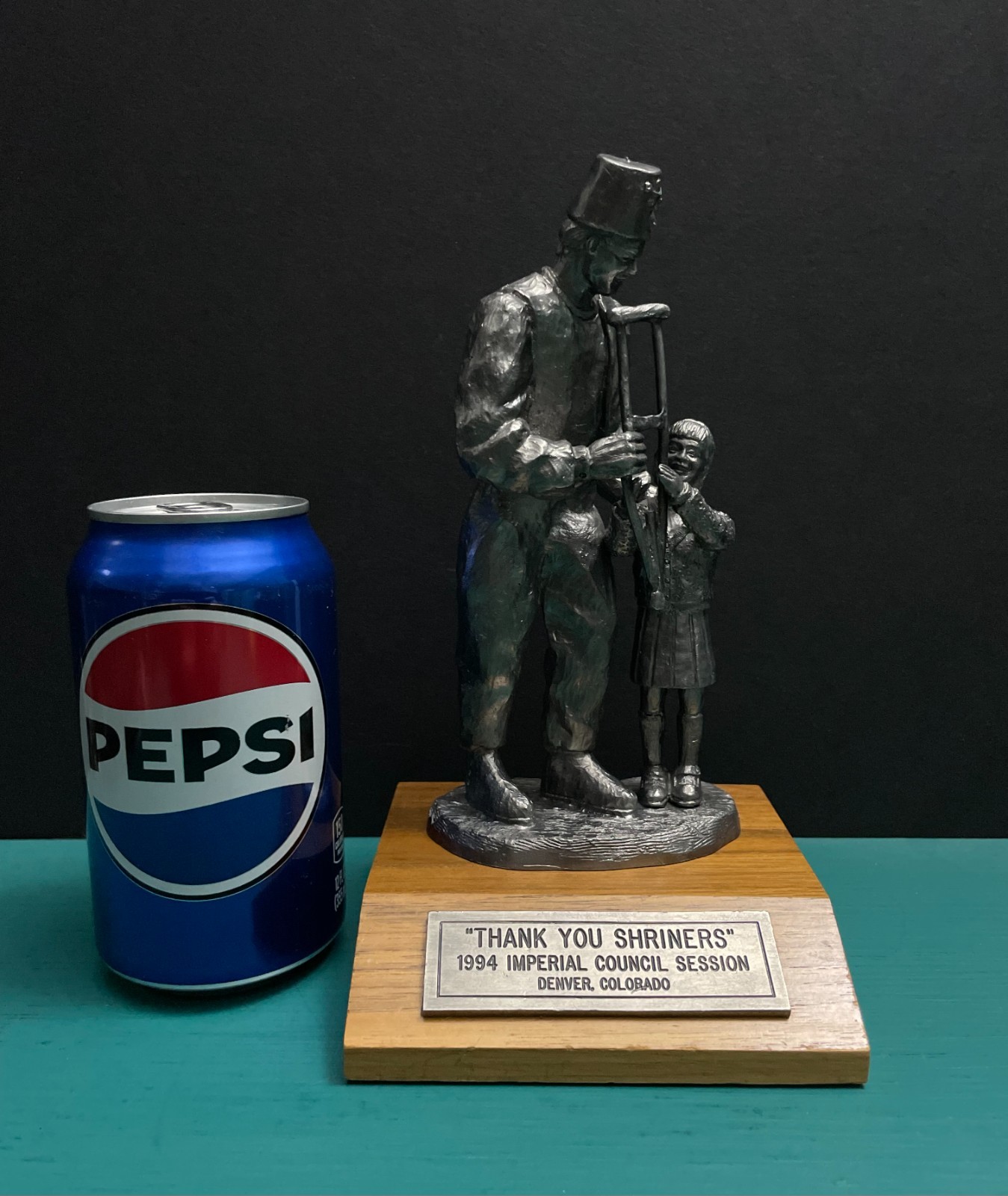 1994 Michael Ricker Pewter Shriners Children Hospital Mason Girl Fez Art Statue