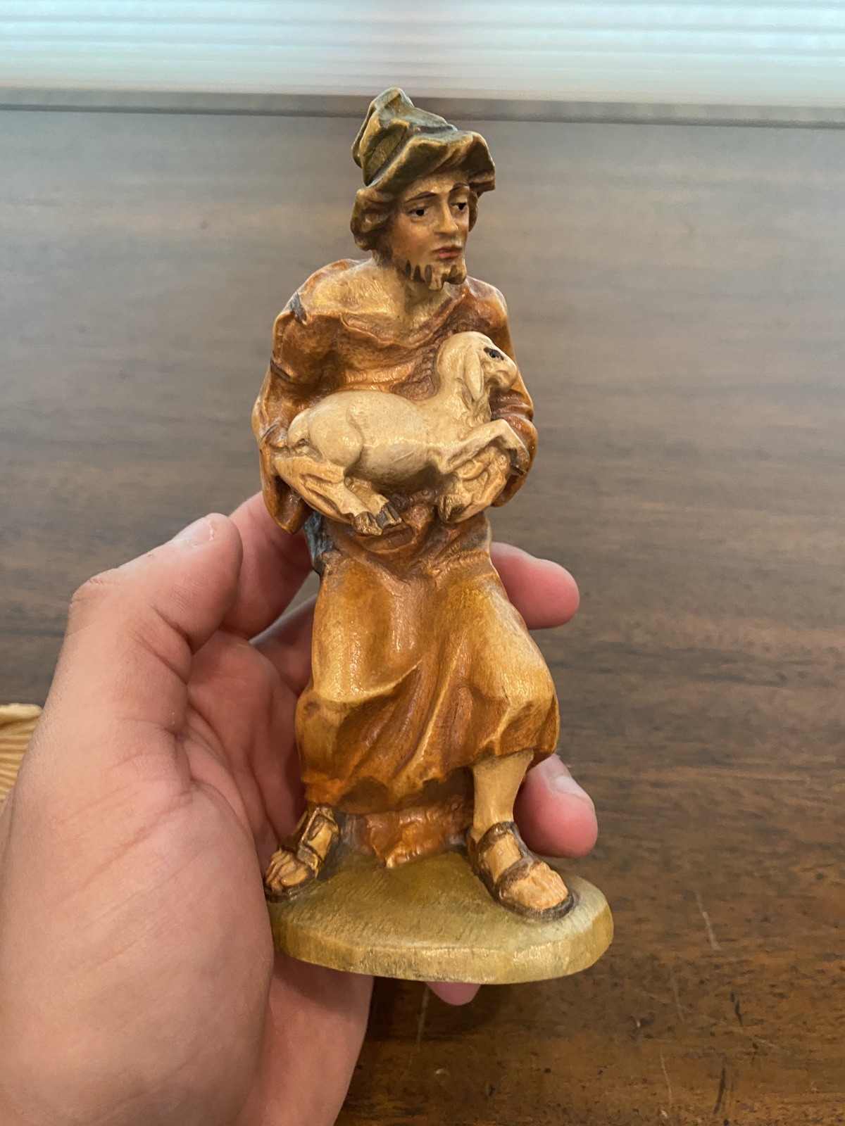 BEAUTIFUL VTG SET(4) OTCO Great Detailed Wood Carved Nativity Figurines ITALY