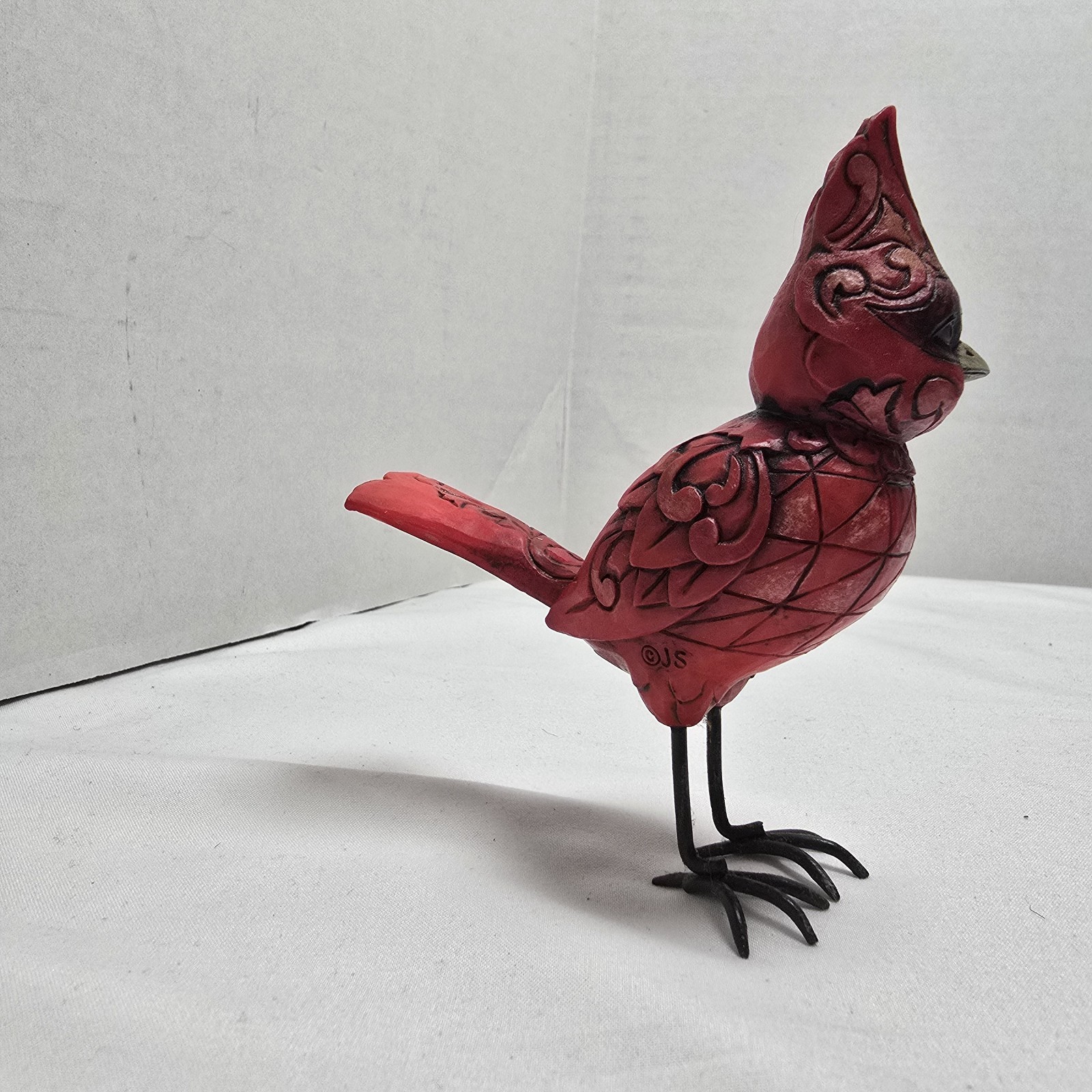 Jim Shore Heartwood Creek Mini Cardinal Bird Figurine Scrollwork Geometric Enesc