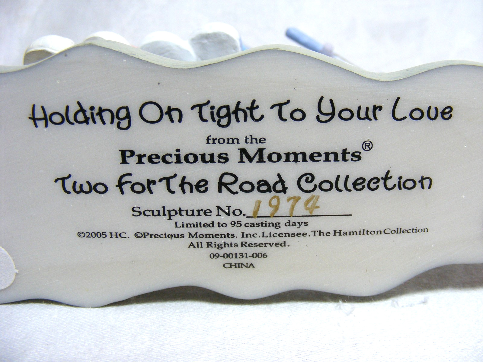 2005 Precious Moments Figurine No. 1974 Holding On Tight To Your Love N-2