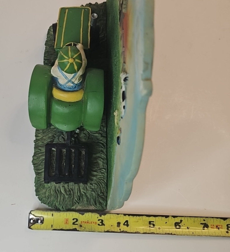 Vintage Boy Drives A John Deere Tractor Resin Figurine 2 Piece 2002 *READ*
