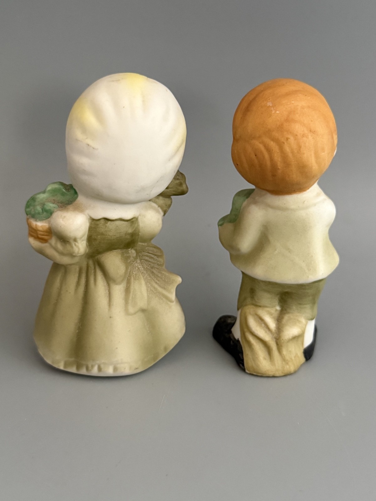 Boy and Girl Shamrock/ St. Patricks Day Figurines Pair