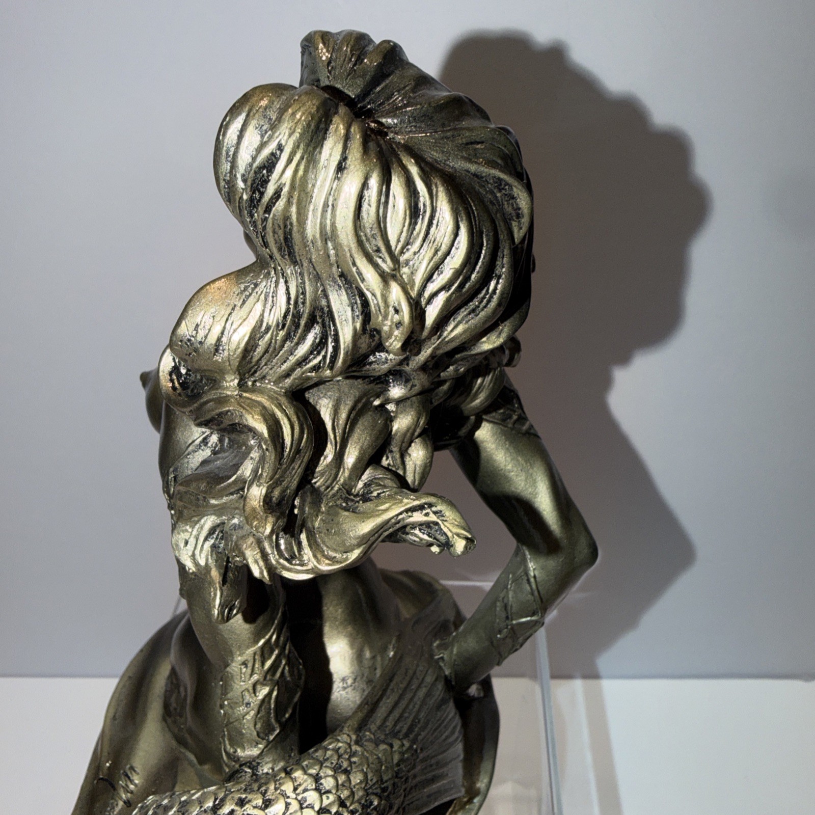 Mermaid lady women sexy breast Sculpture Oceanic Statue Signed Dated