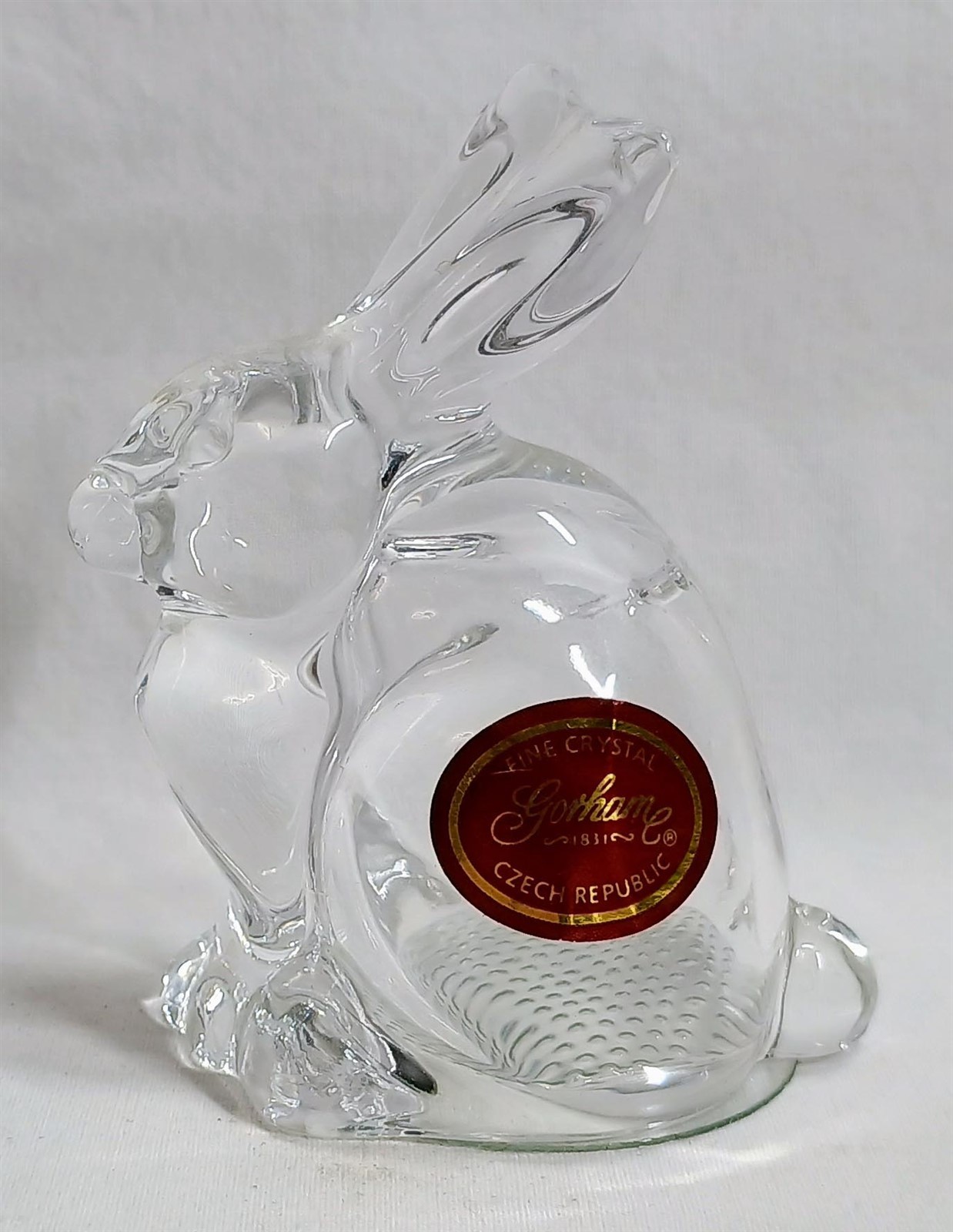 Vintage Single Rabbit Gorham Fine Crystal Czech Republic Salt Pepper Shaker