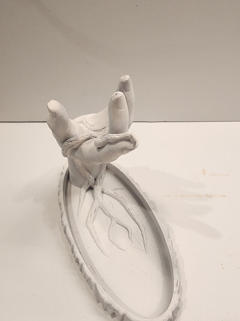 3D Printed Gothic Fantasy Hand Sculpture Figure PLA Display Art Decor white Disp
