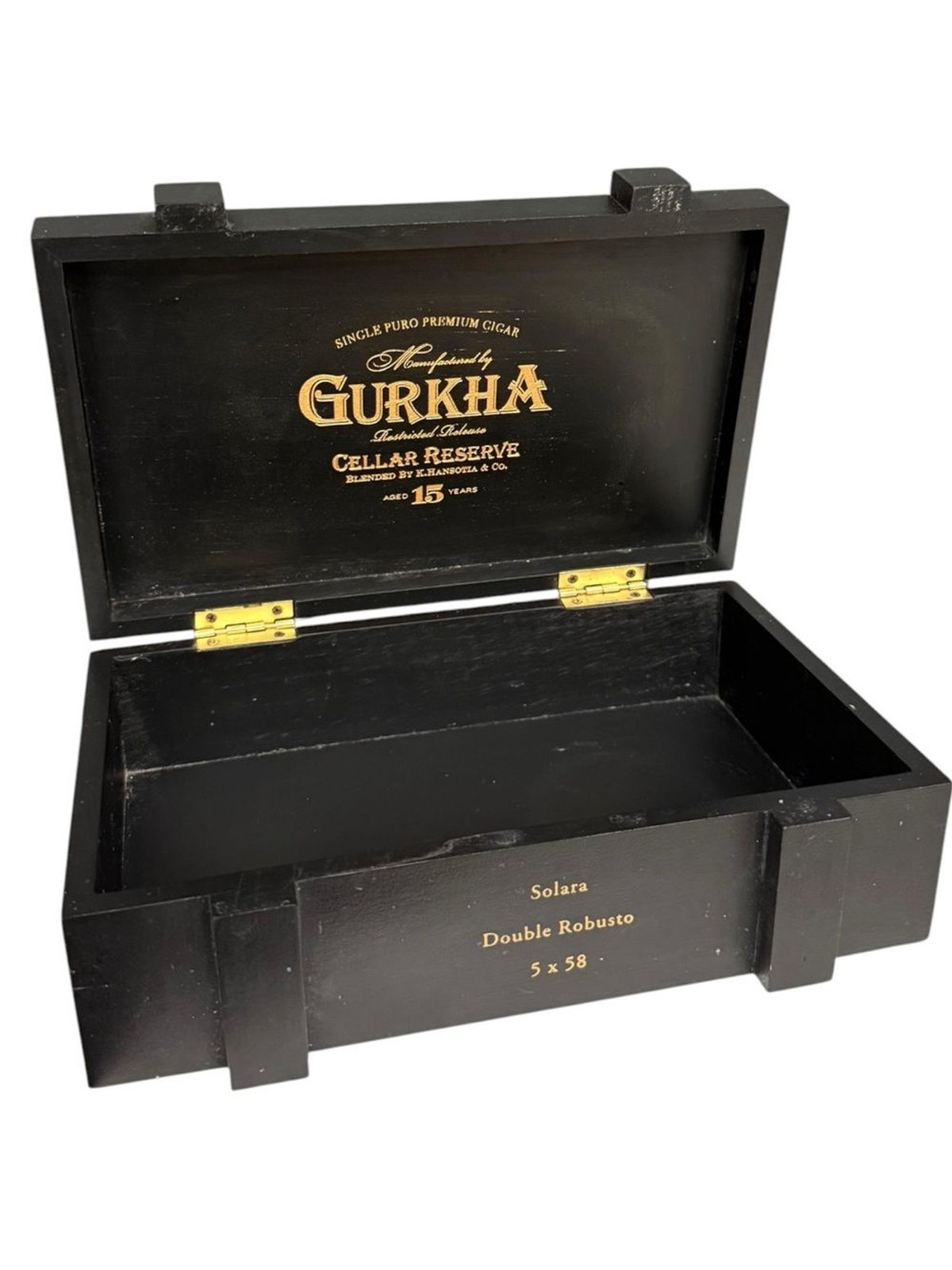 Gurkha Cellar Reserve Wooden Cigar Box Skull Art Storage Decor