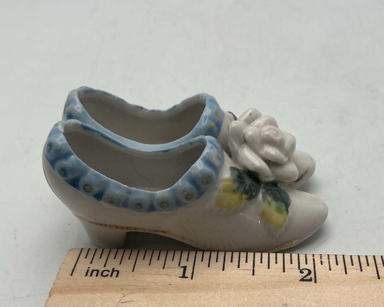 Vintage Bone China Porcelain Pair of Shoes Figurine Japan 1950s See Photos