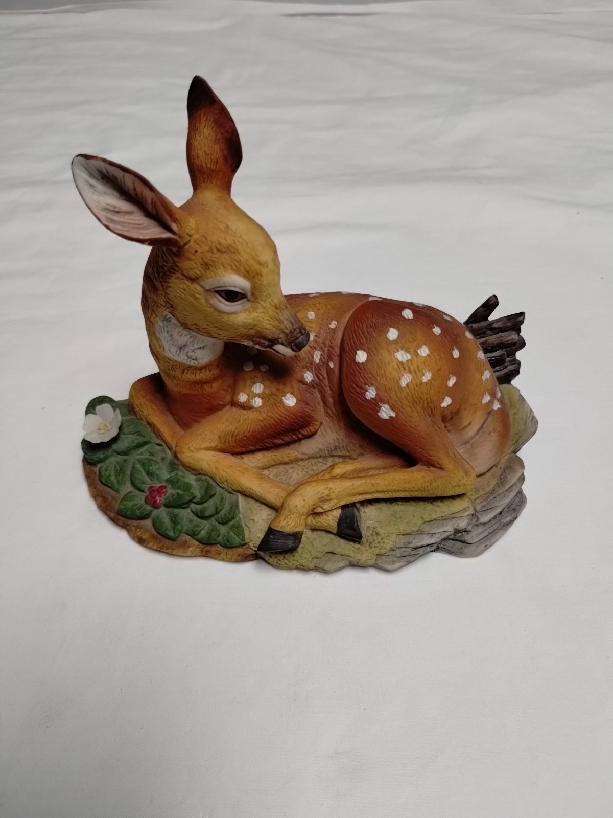 Fawn of White Tail by Andrea #5806 Porcelain Deer Figurine by Sadek Vintage MCM