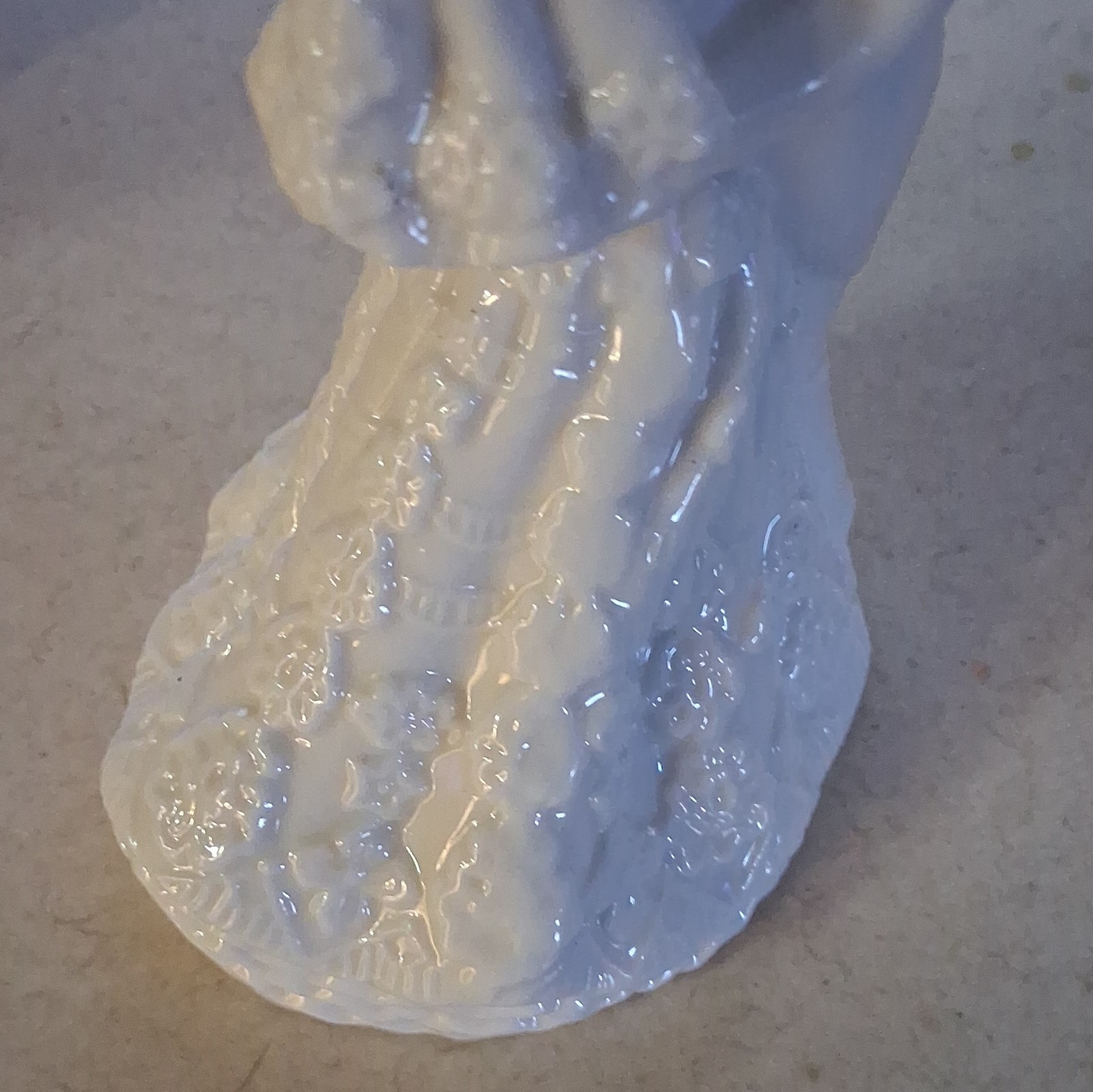 Bride and Groom Dancing Porcelain Figurine 5 1/2” All White Beautiful