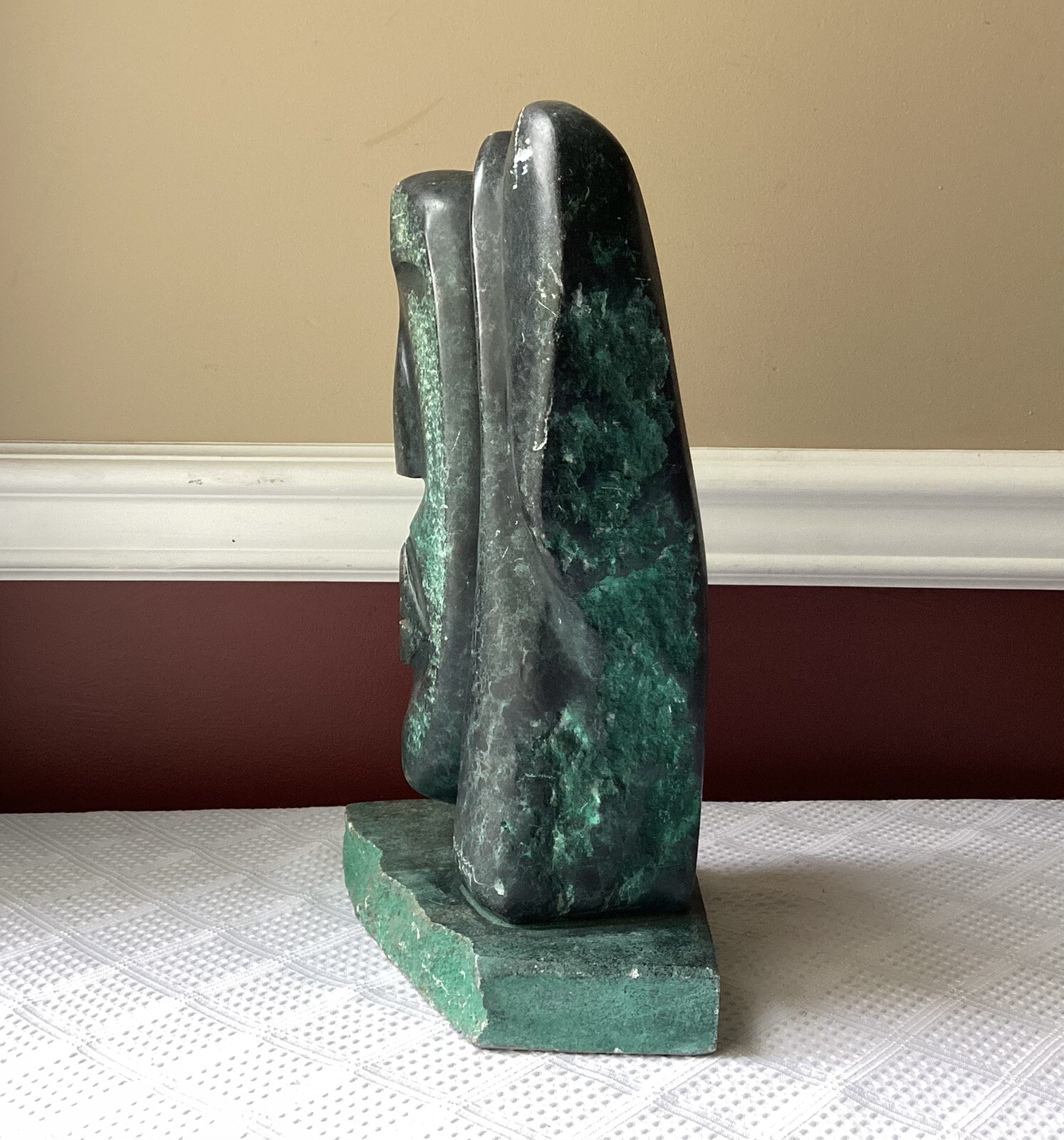 VTG David Breeden Signed Cubist Soap? Stone Sculpture, Heavy 23.4 Lbs, 12 3/4″ T