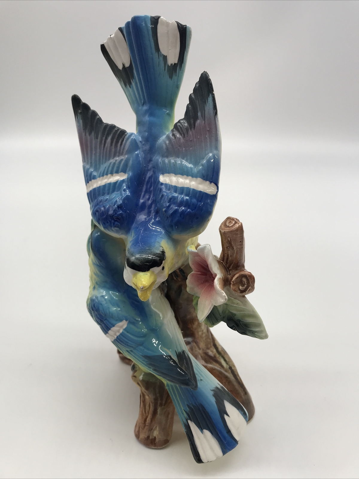 Vintage Ucago Blue Birds Figurine Tiny Chips Read Does.