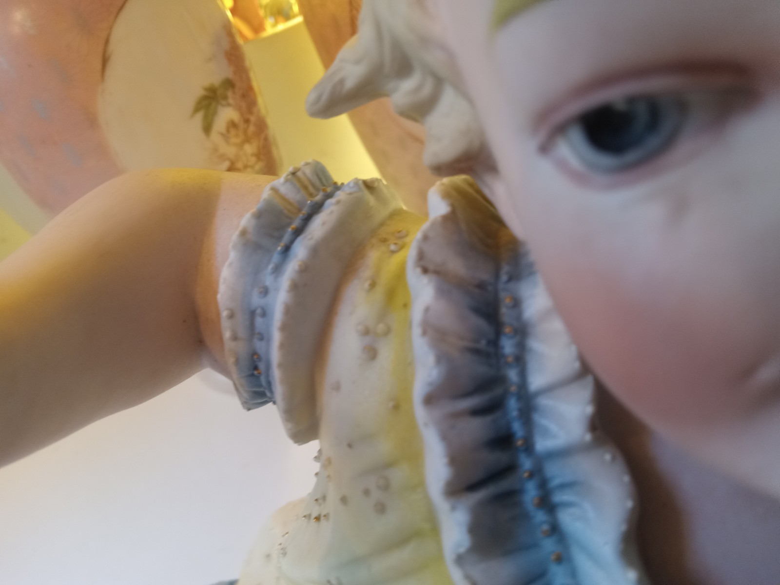 Antique Conta&Boehme BISQUE Porcelain PIANO Baby Figurine GIRL With Butterflies