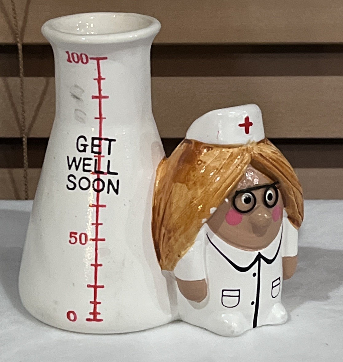 Vintage 1978 Enesco Nurse Get Well Soon Vase Made In Japan 3.75”