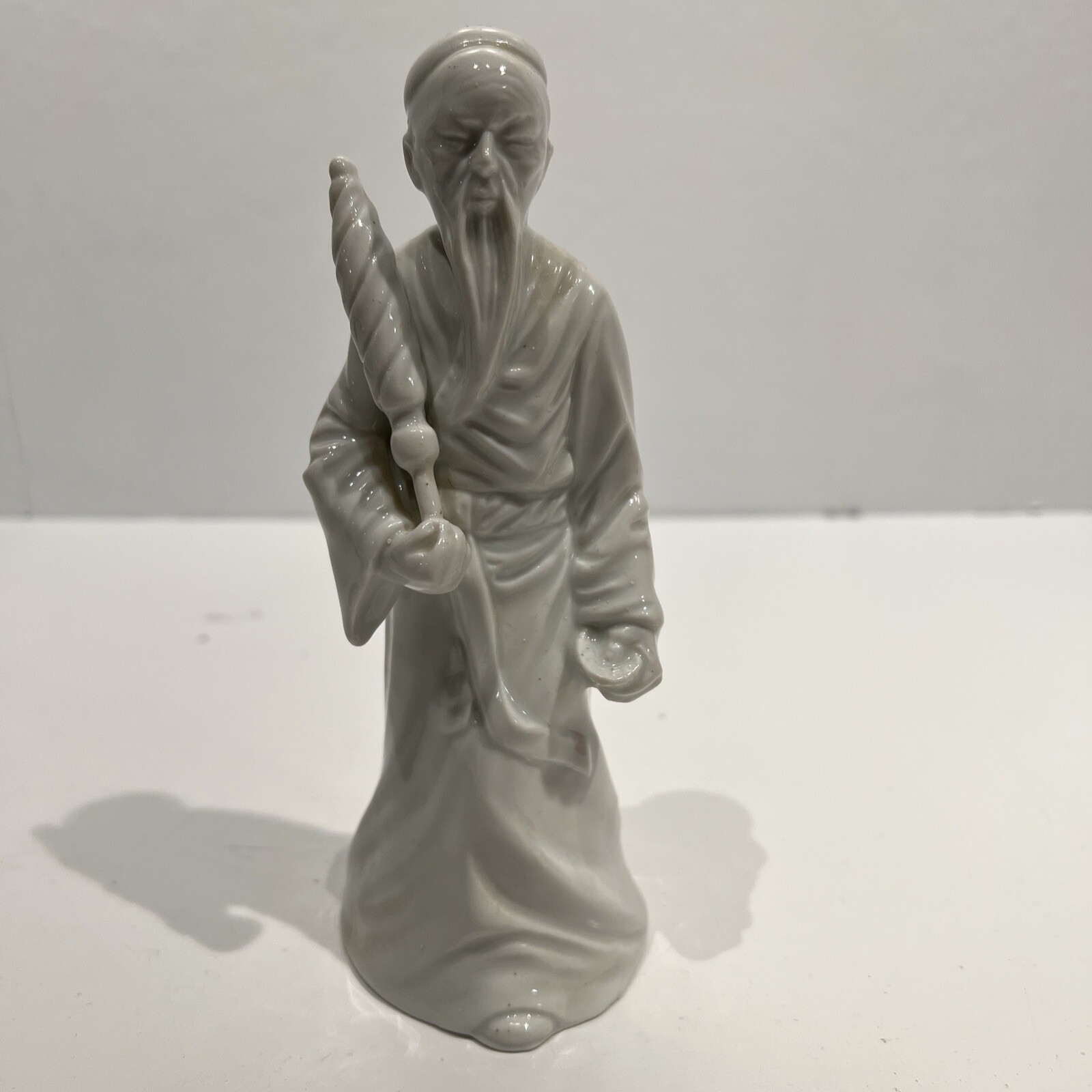 FITZ & FLOYD Bone China ASIAN MAN Figures Umbrella White 7 Inches