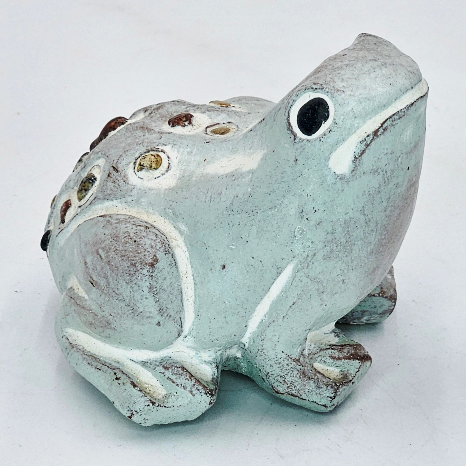 Isabel Bloom Frog Figurine Gray Concrete Stones on Back