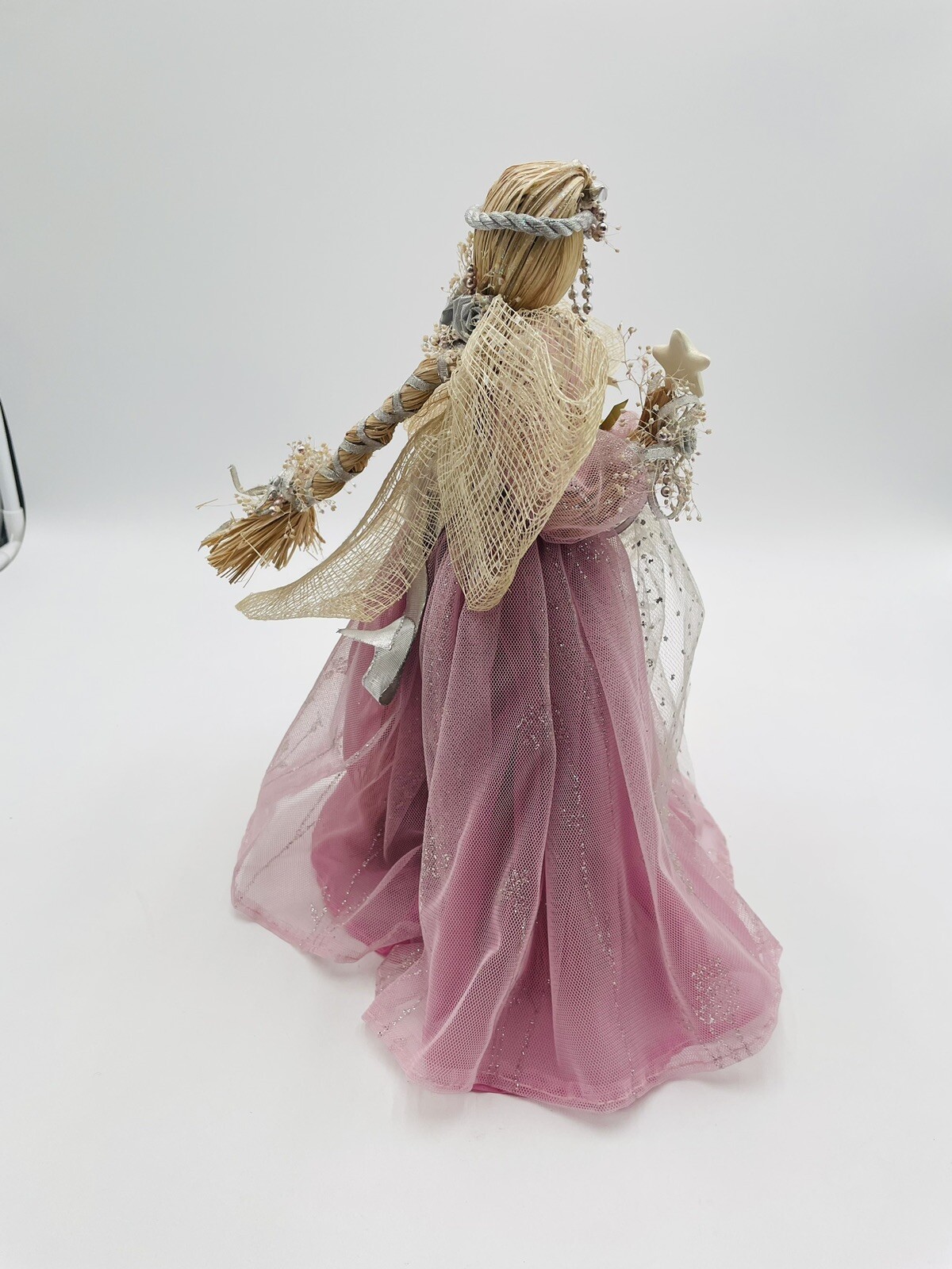 Handcrafted Artist Doll Fairy Angel Pink Rose Lace 12” Creations By Heidi Ford