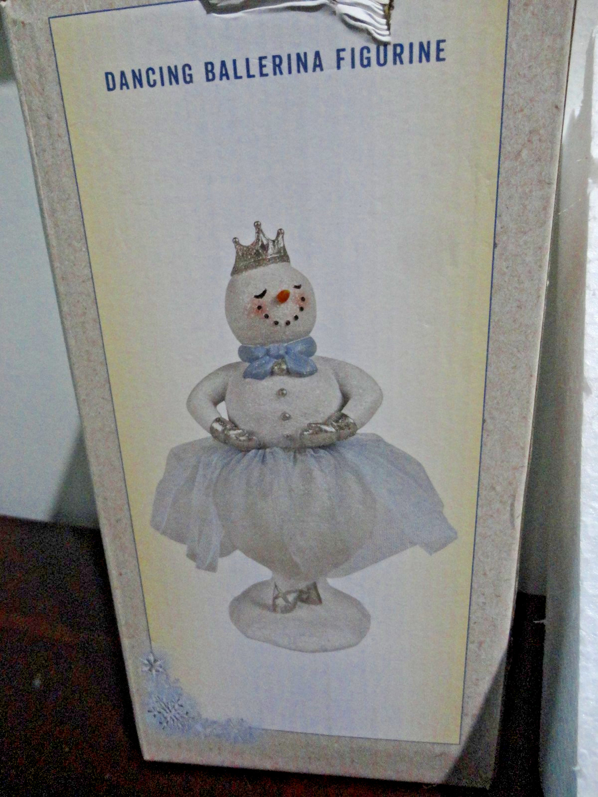 CRACKERBAREL GLITTERED RESIN DANCING BALLERINA PRINCESS SNOWMAN FIGURINE 8 3/4″H