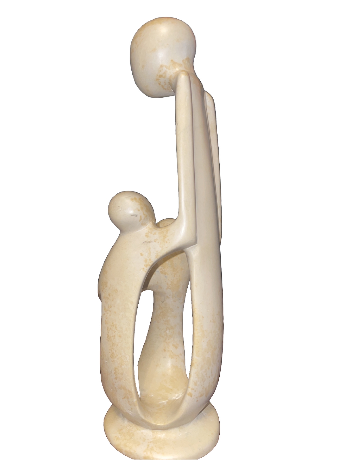 Mother Father Single Parent and Children Hugging Soapstone Marble Sculpture