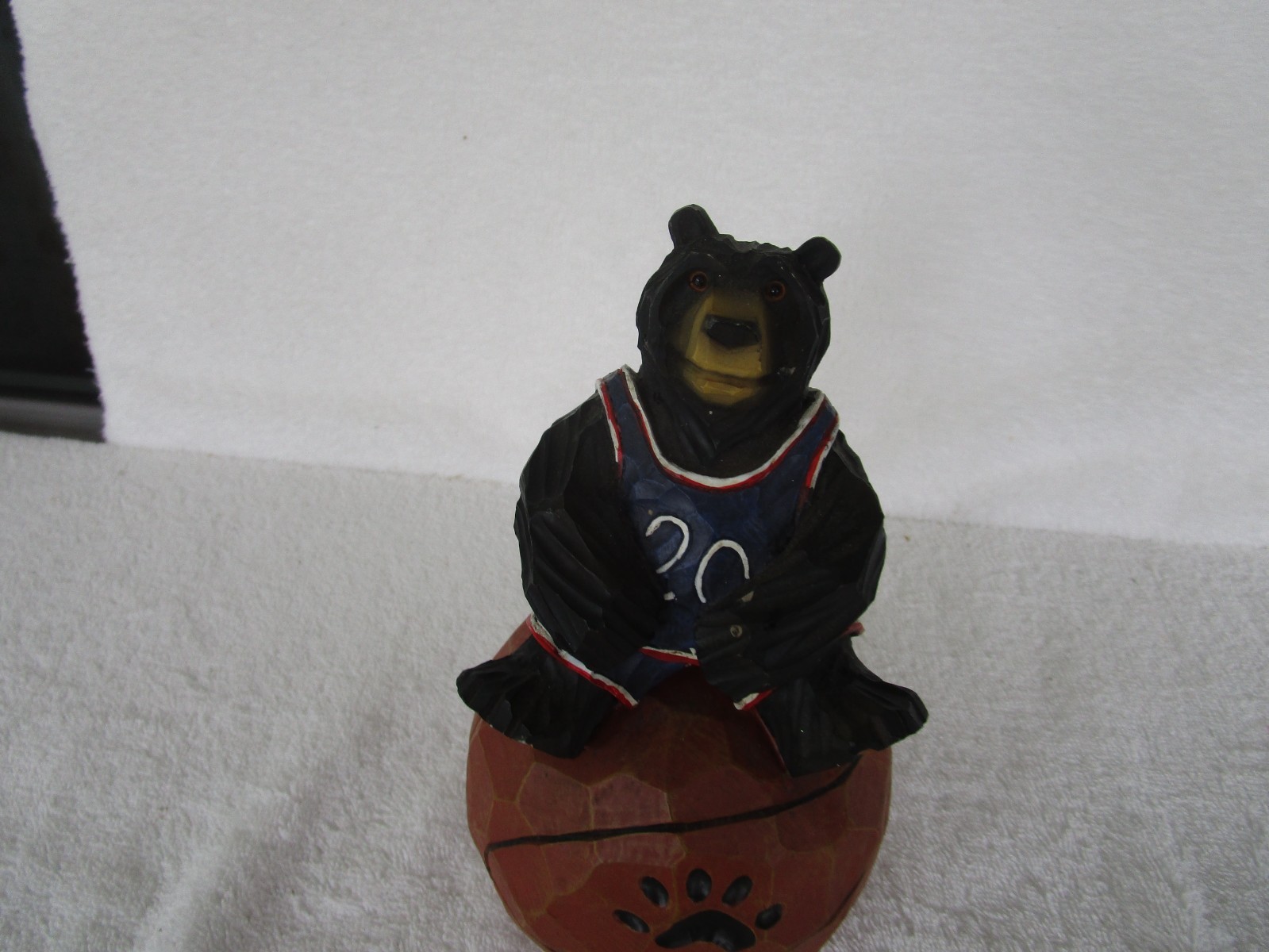 BLACK BEAR BALL PLAYER~[ SITTING ON BASKETBALL FIGURINE ]~~L@@K!!!