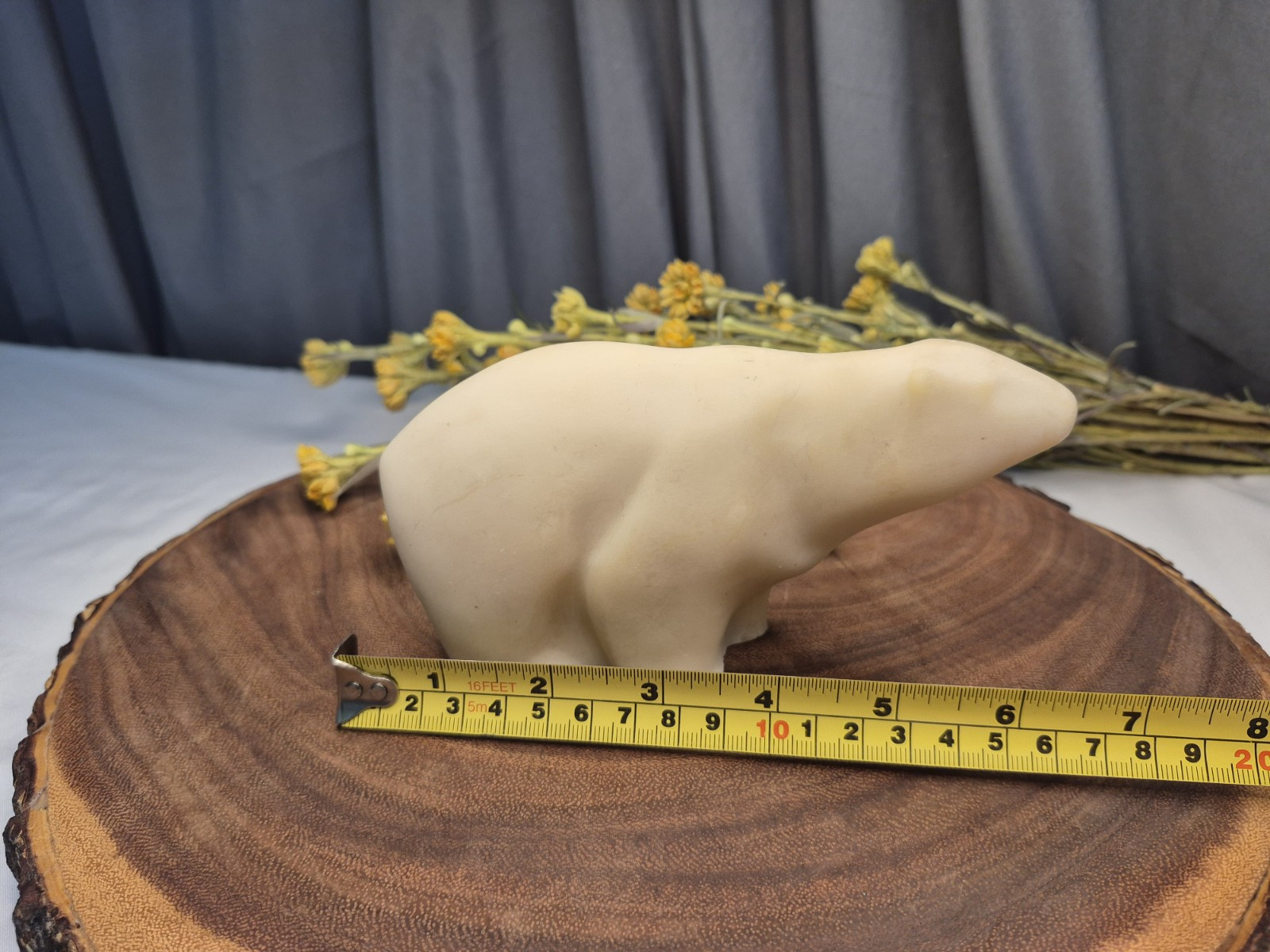Vintage Composite Resin Polar Bear Figure Statue Sculpture 3″ h heavy