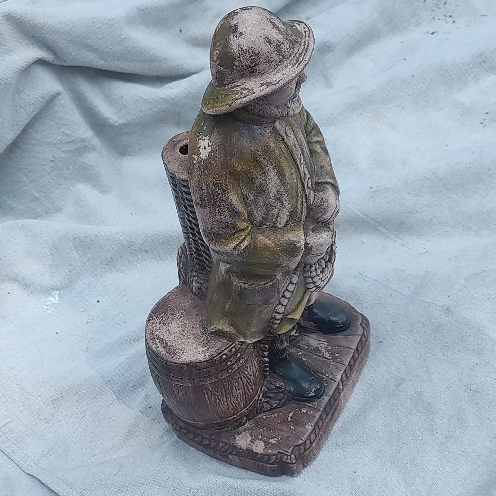 Hand Painted Ceramic Nautical Fisherman Figurine Statue Multicolor 1987