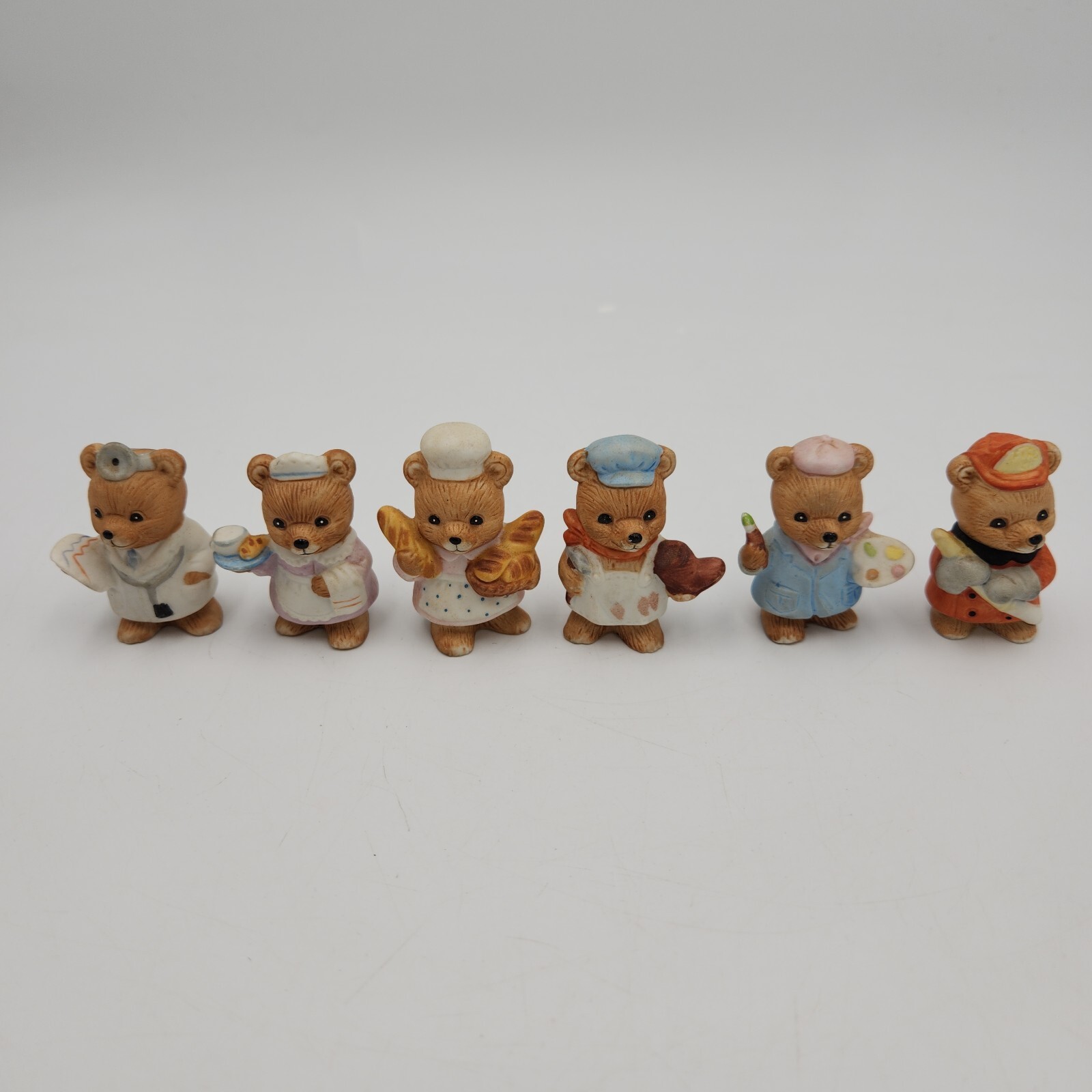 Homco Porcelain Teddy Bear Figurines 16 Piece Lot Of 5 Daily Life Theme Sets