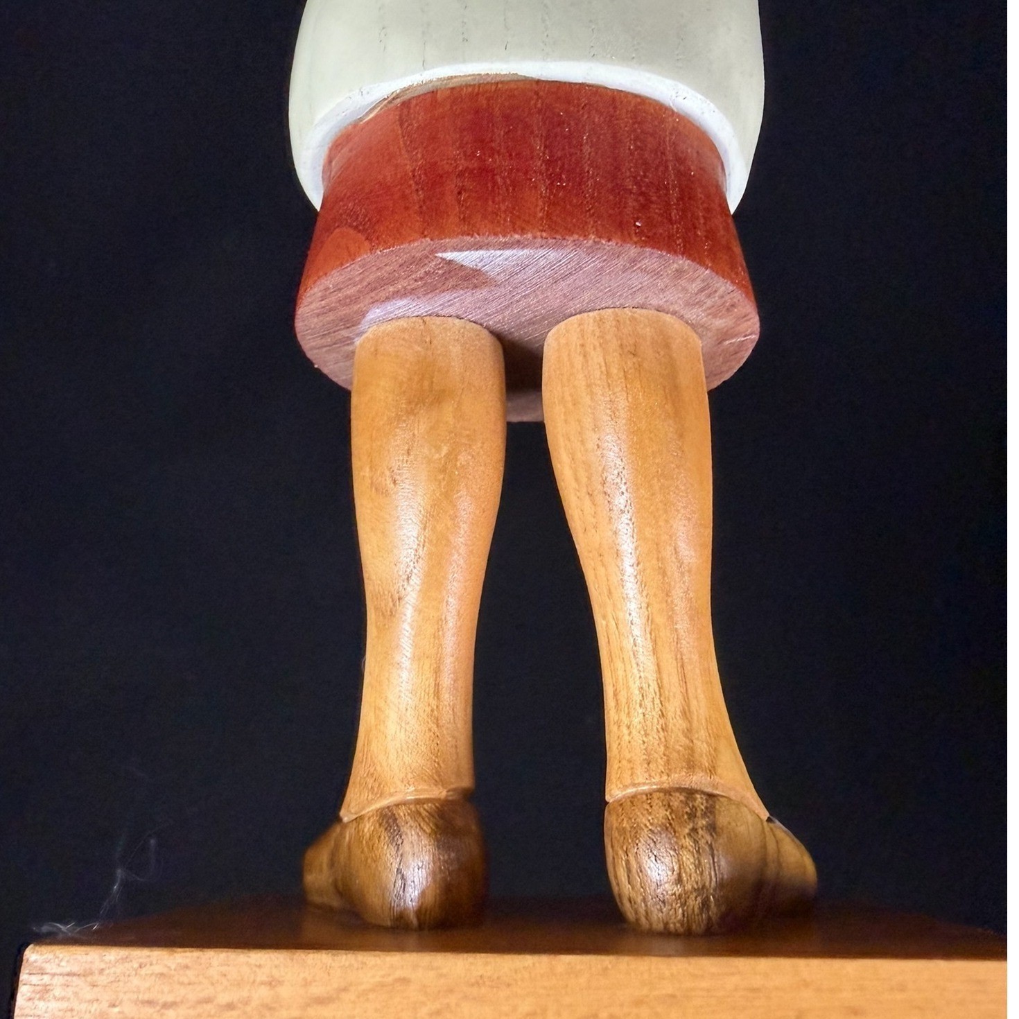 Vintage Italian Hand Carved Wood Doctor Nurse Figurine Medical Folk Art Italy