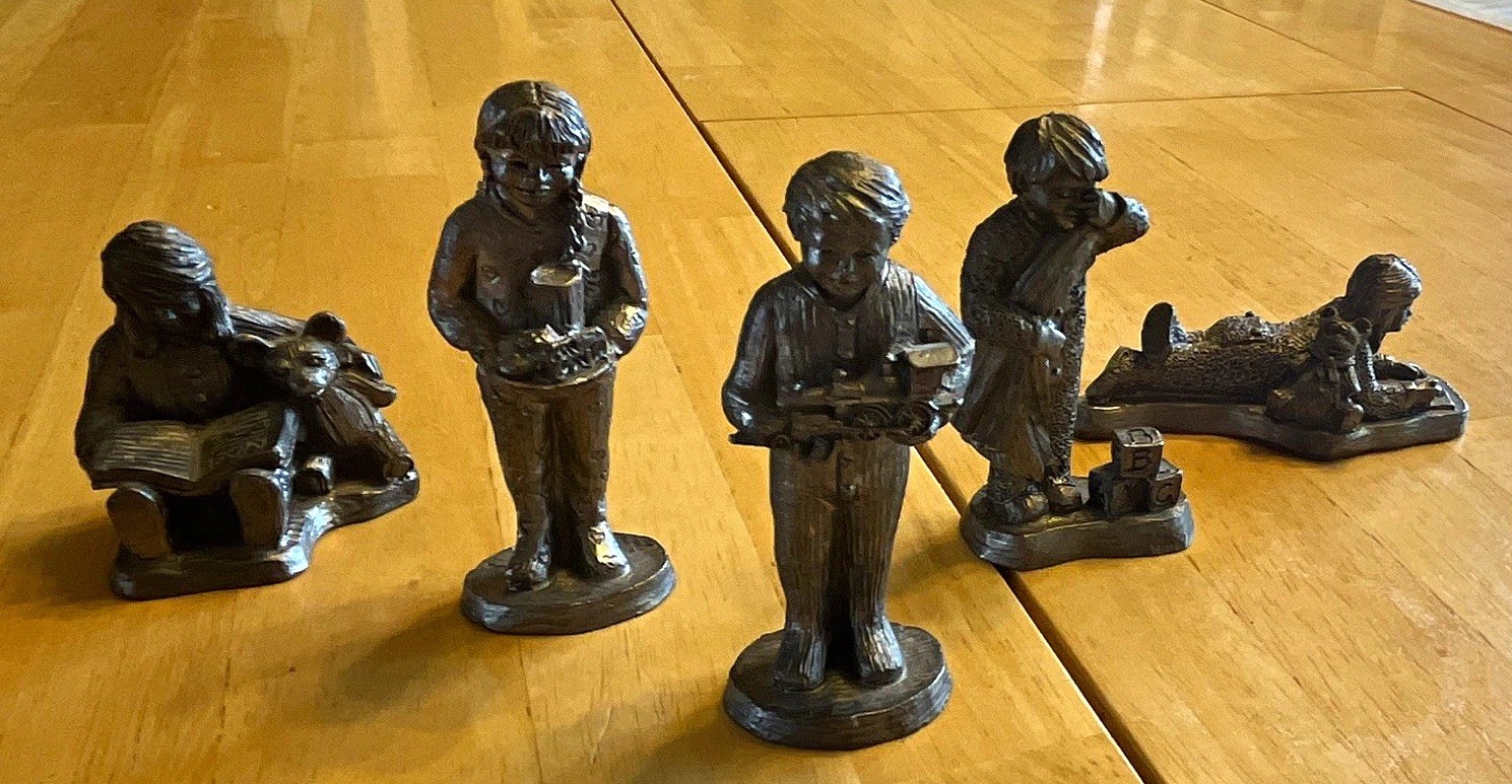 Michael Ricker Pewter Noel Children Christmas LE Signed Set of 5