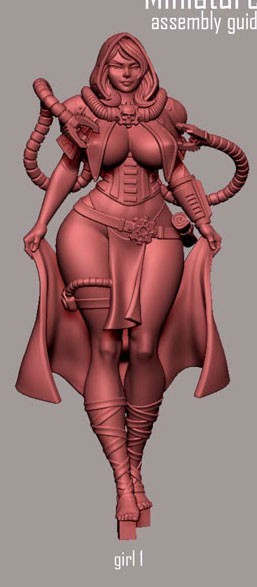 Digital Dark Pin-Ups NSFW : Female Tech Priest – Resin (1:4-1:24 scale) Figure