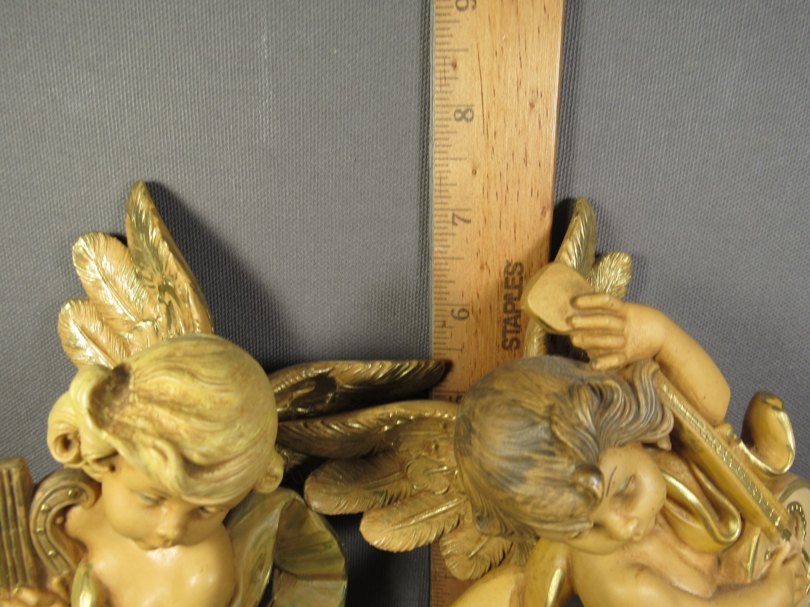 Fontanini Cherubs 2 Italy Depose 1984 Vintage Marked Simonetti 7″ x 4.5″ Resin