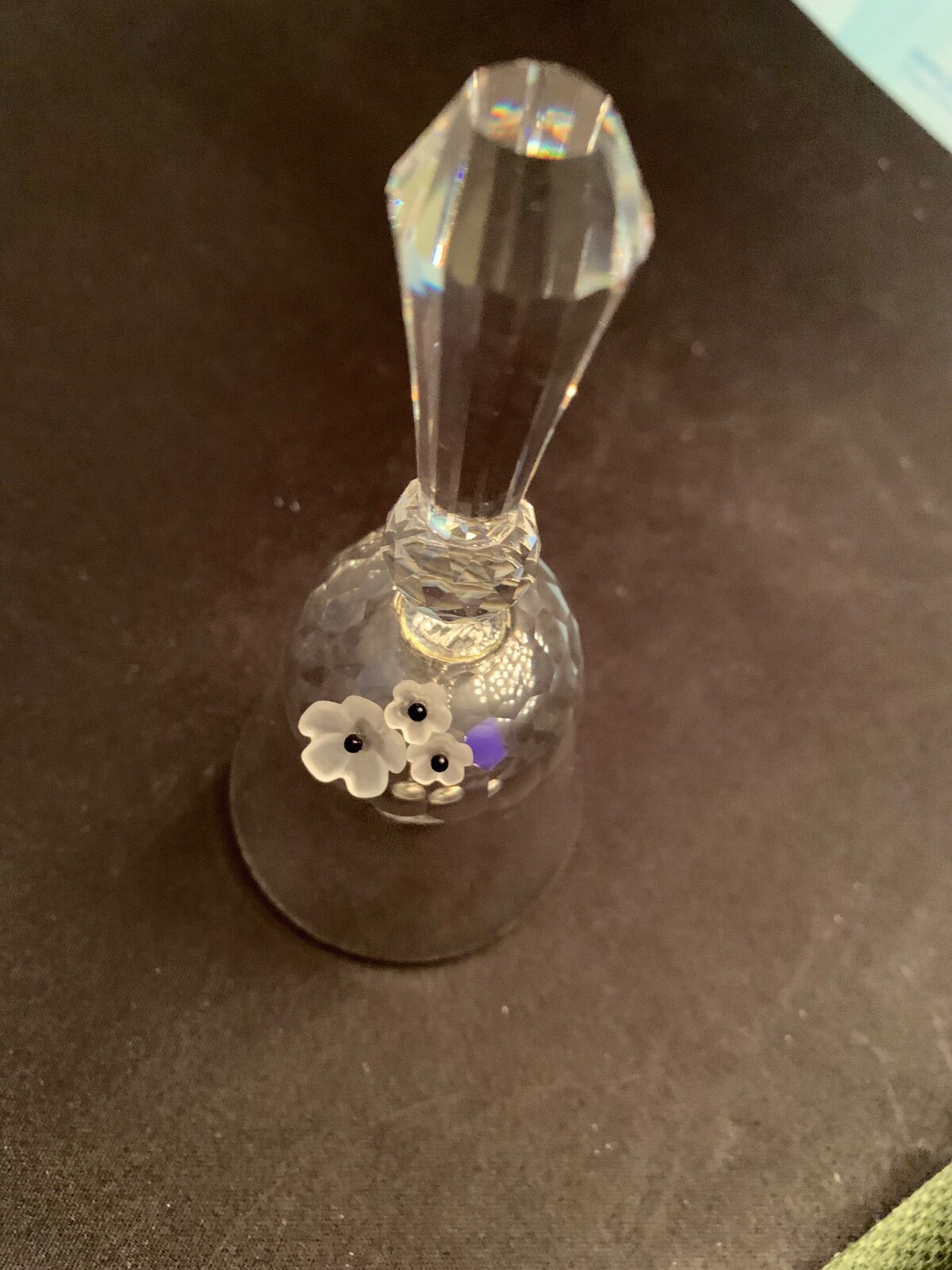 Swarovski Medium Bell with frosted flowers Crystal Figurine NO BOX