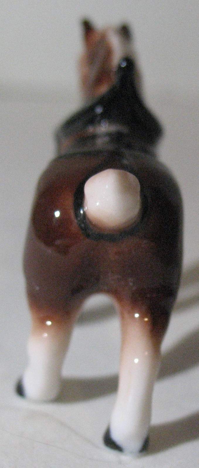 Vtg Bug House Miniature Bone China Clydesdale Draft Horse in Harness