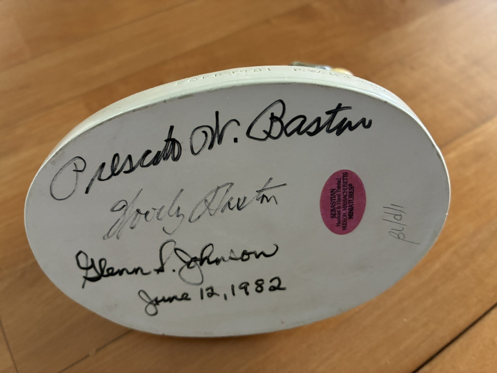 Sebastian Miniature 3 Signatures Prescott W. Baston Self Portrait Figurine Rare