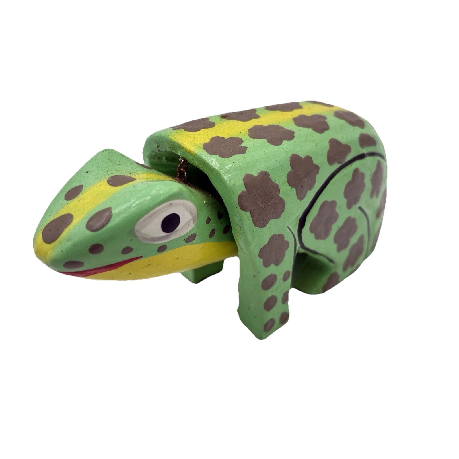 Wooden Painted Lizard Bobble Head Decor
