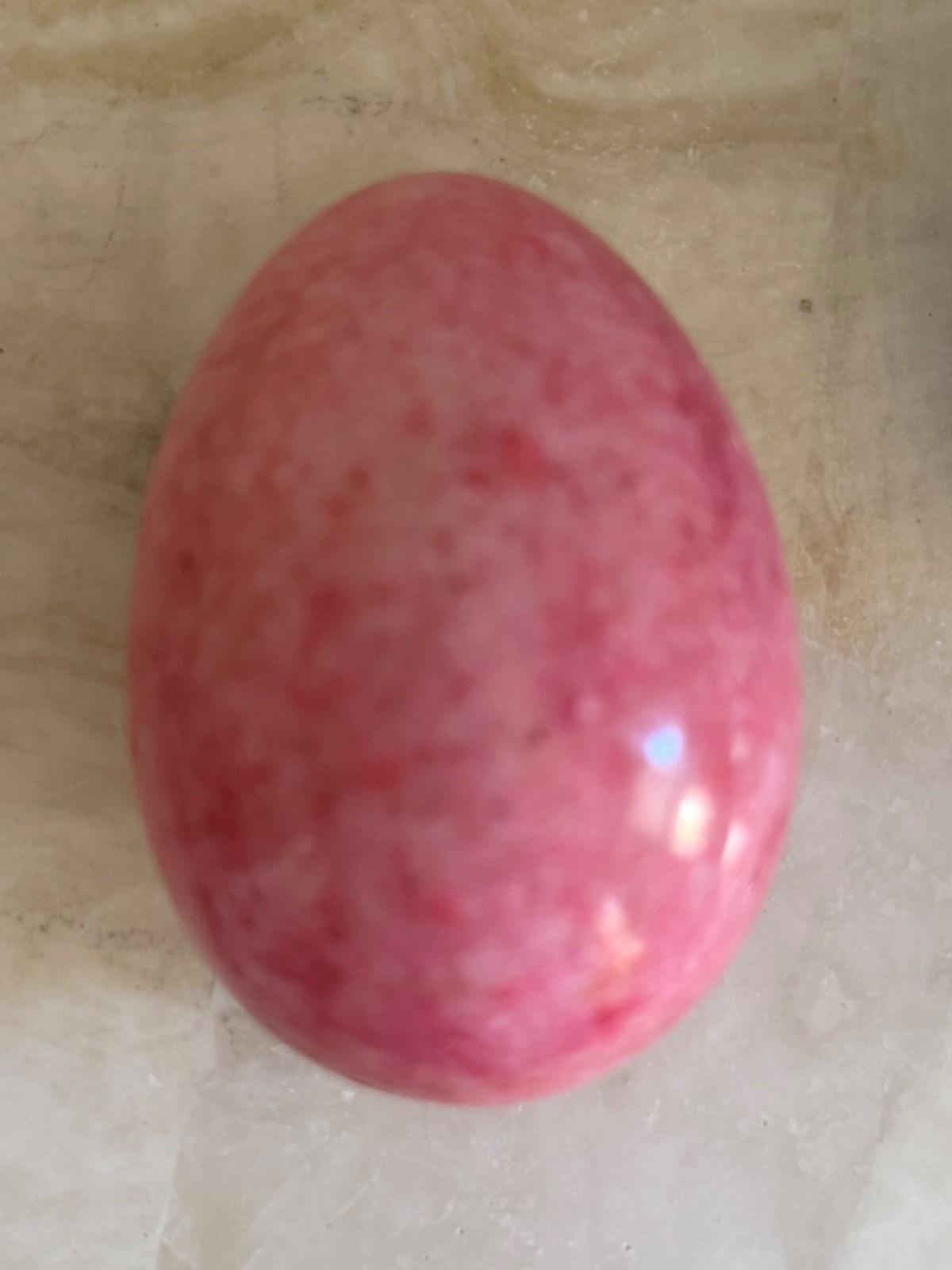 Vintage Italian Alabaster Marble Eggs – Set of 6 Colorful Stone Eggs – 3″