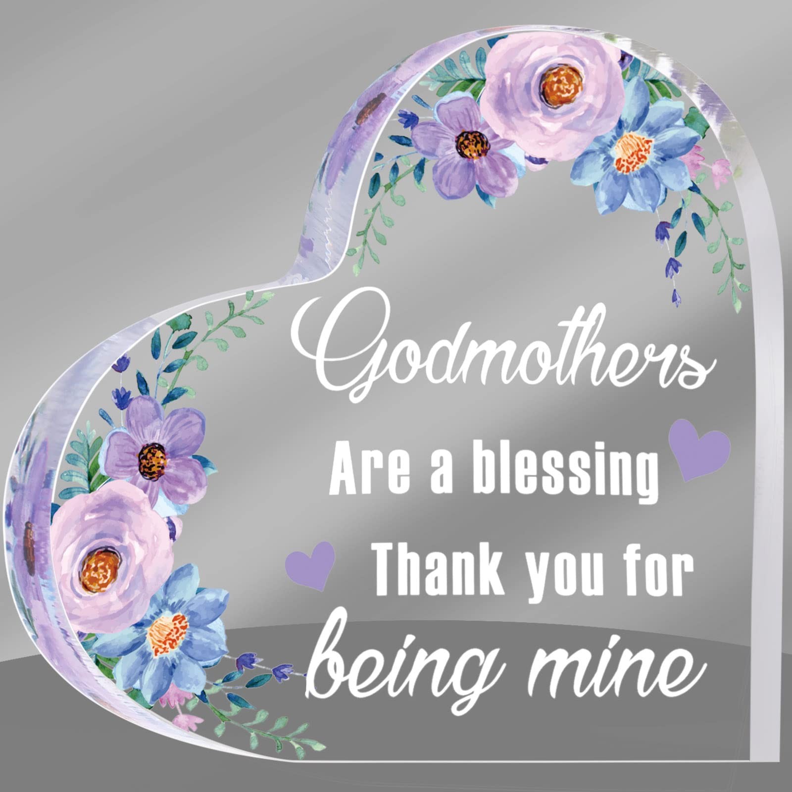 Gift from Godchild Thanks for Being My Godmother Heart Acrylic Keepsake Inspira